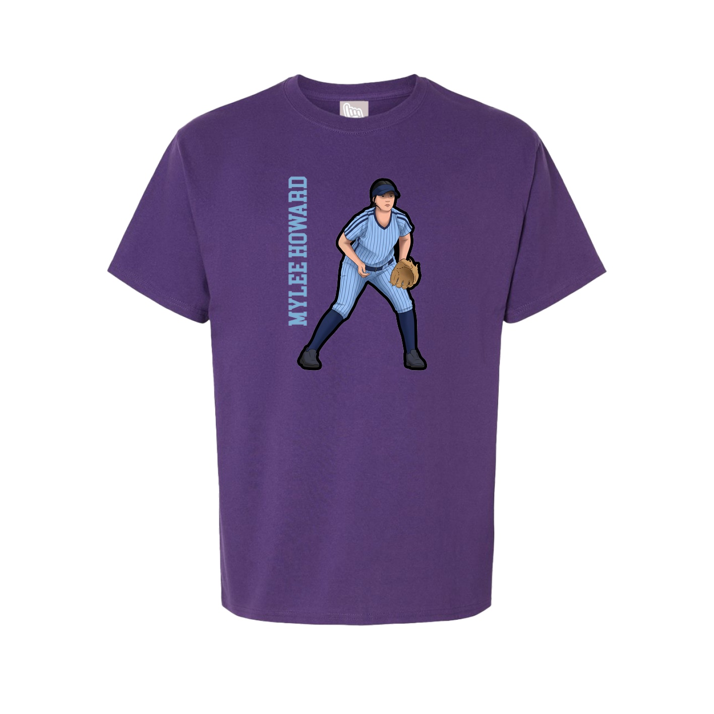 Youth Tee — Name Vertical in Purple