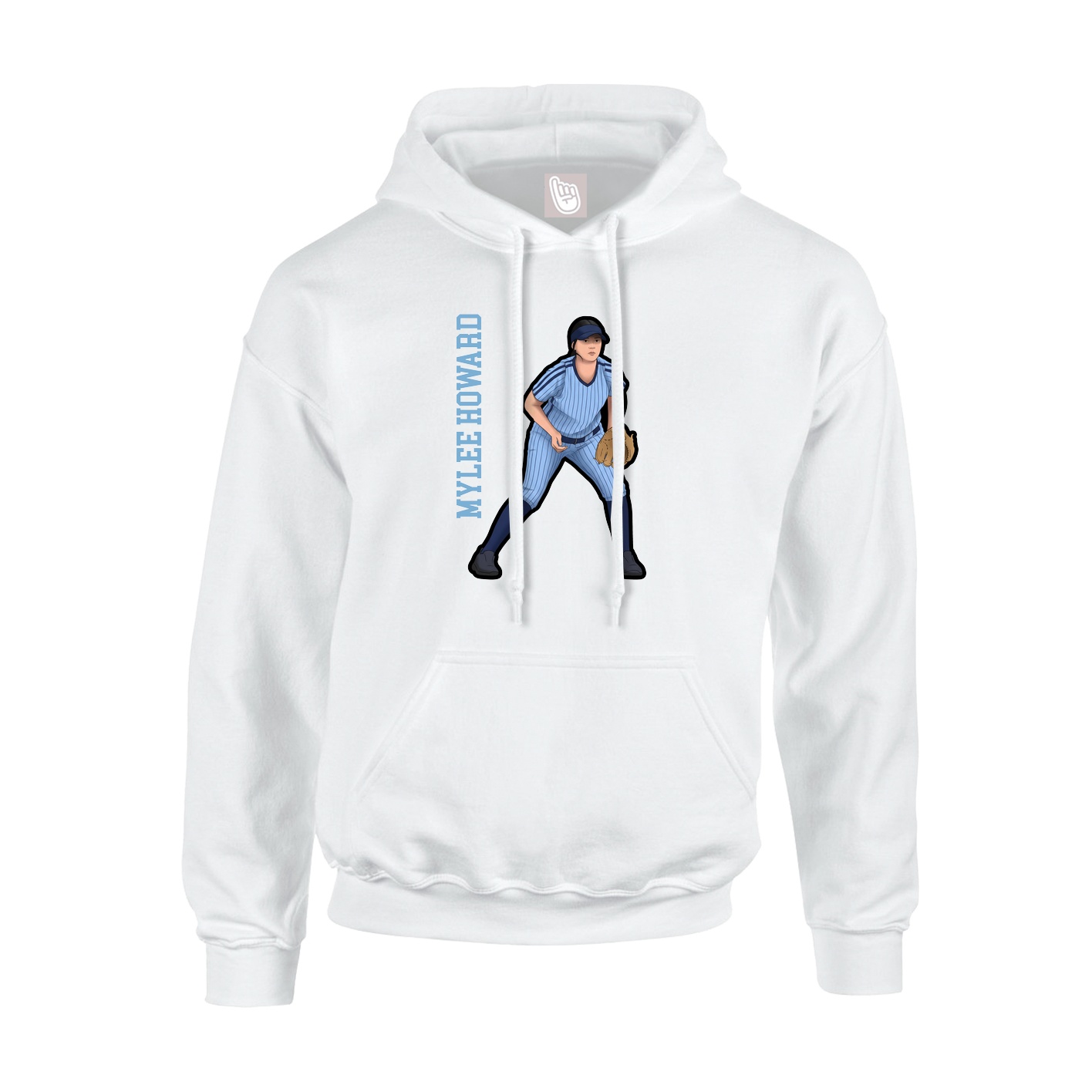 Youth Hoodie — Name Vertical in White