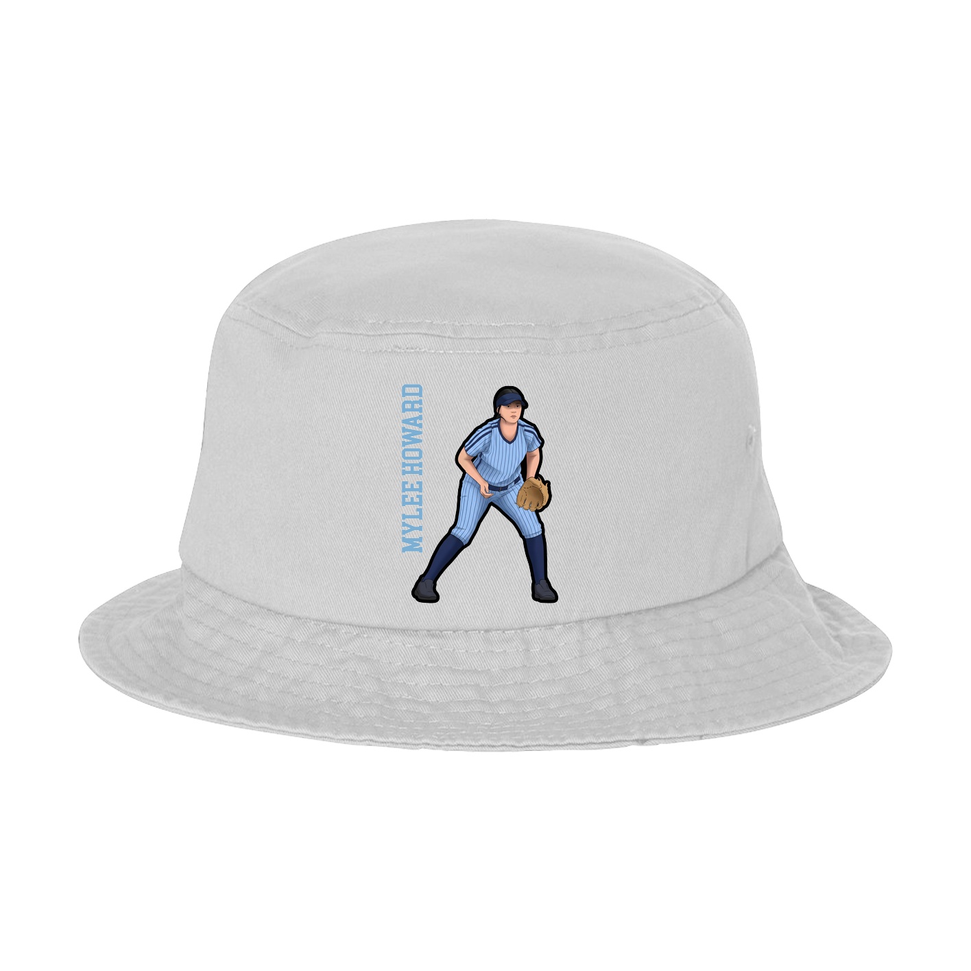 Bucket Cap — Name Vertical in White