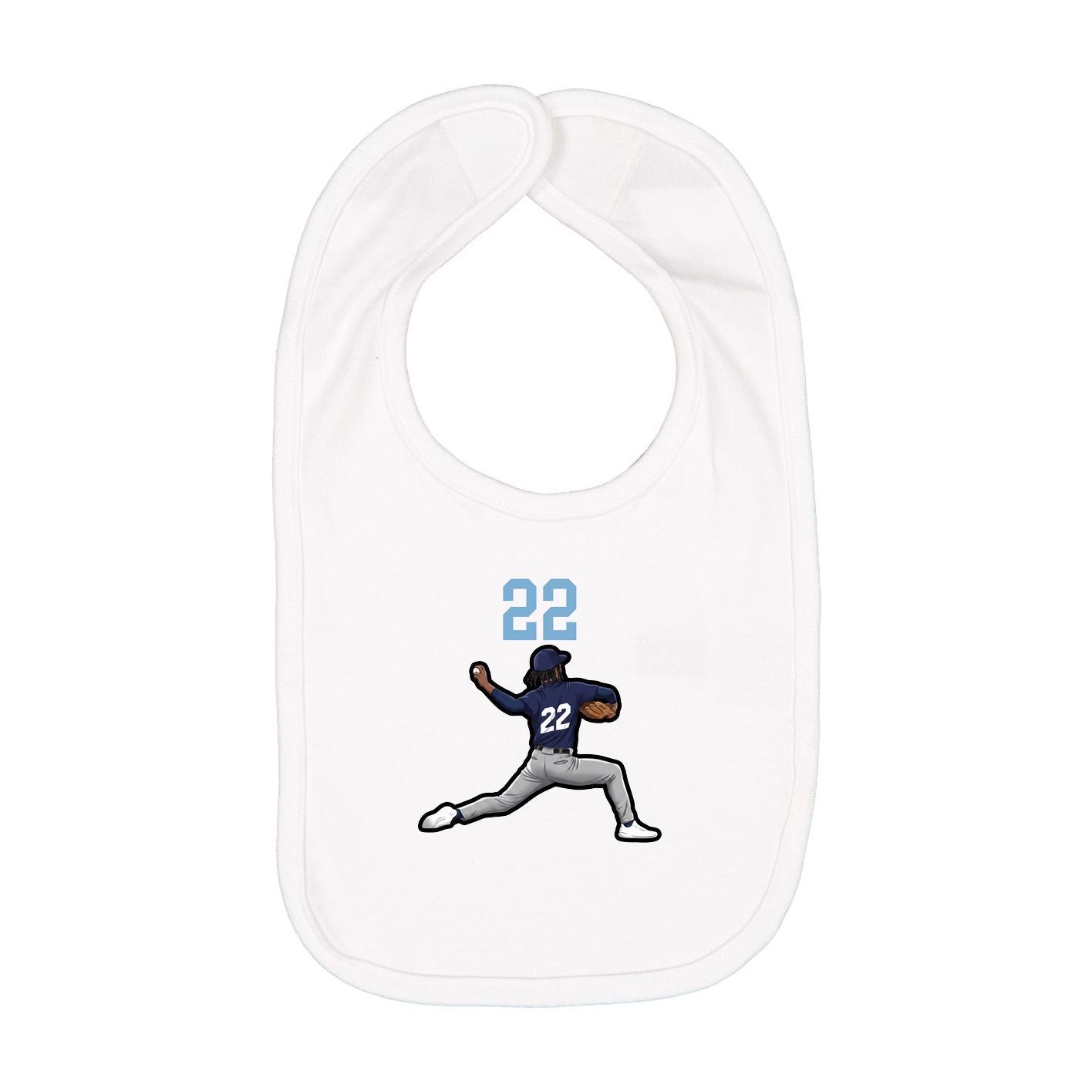 Infant Bib — Number Top in White