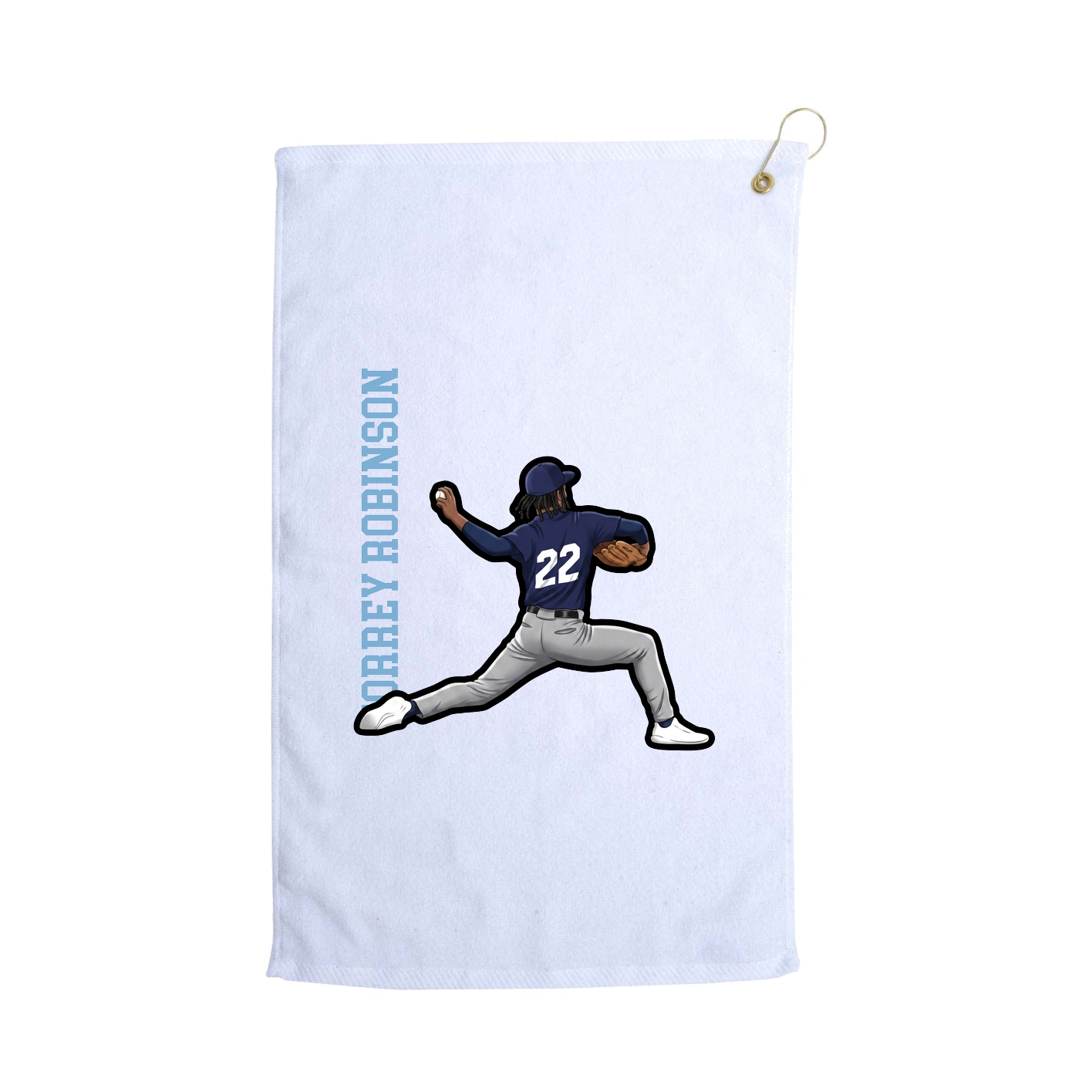 Golf Towel — Name Vertical in White