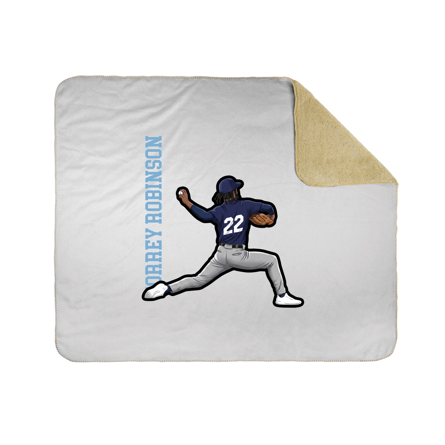 Throw Blanket — Name Vertical in White