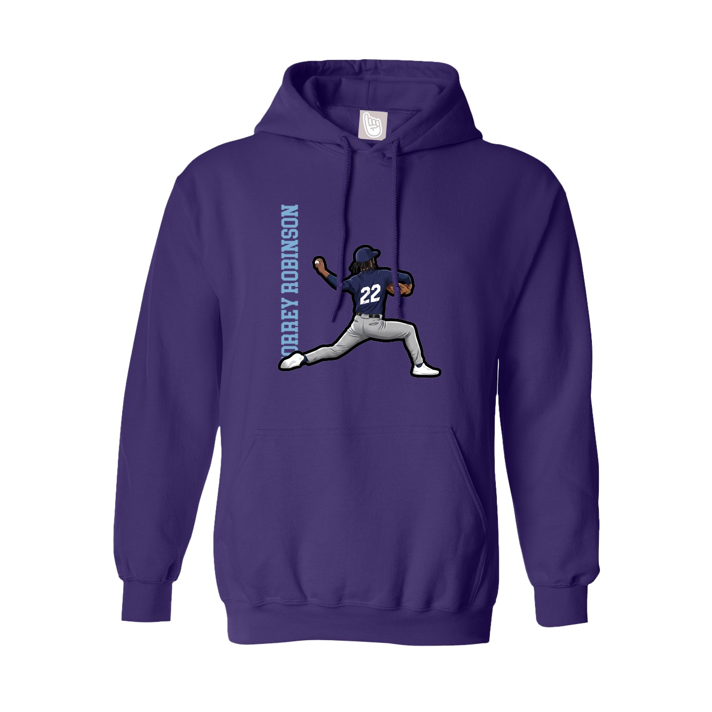 Hoodie — Name Vertical in Purple