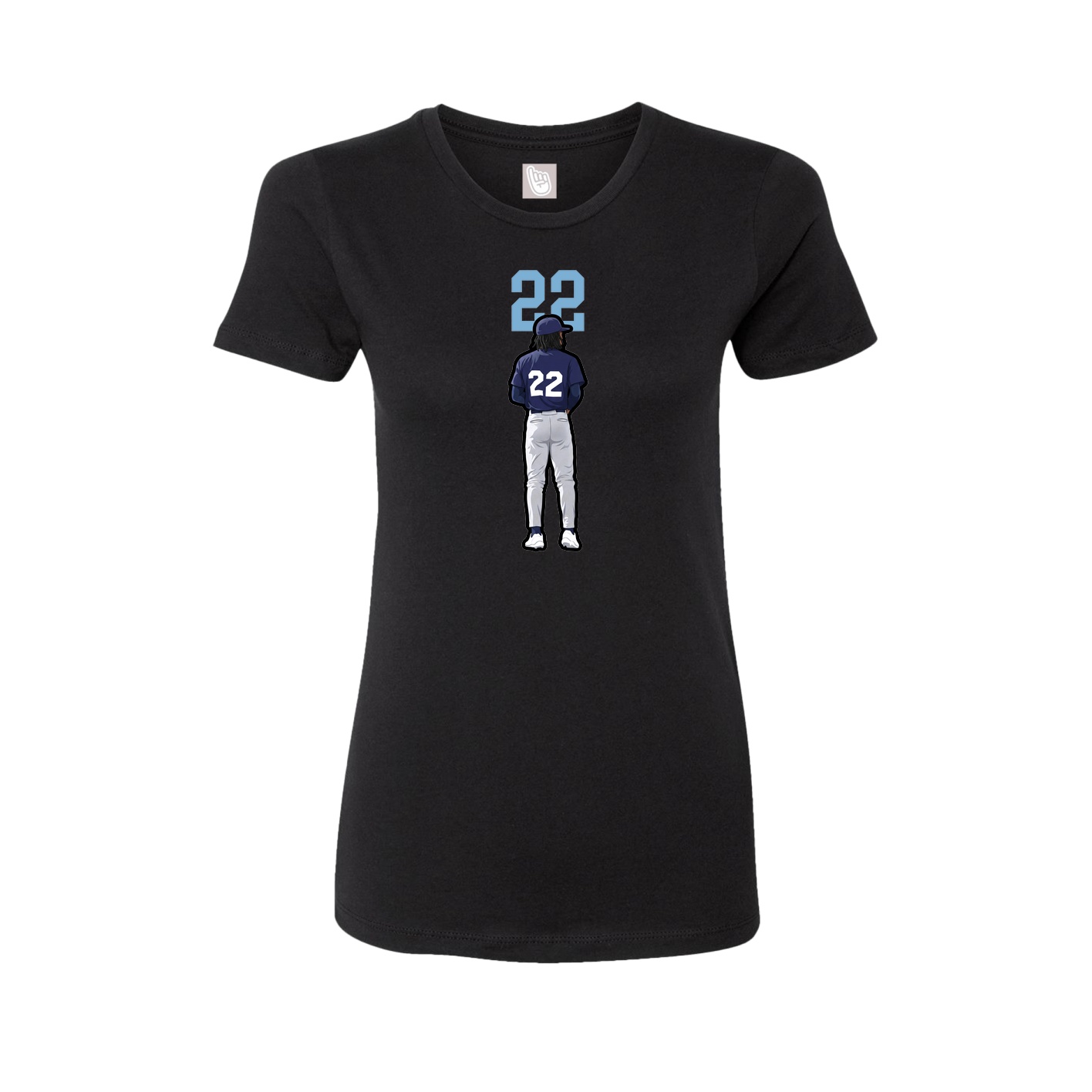 Fitted Women's Tee — Number Top in Black