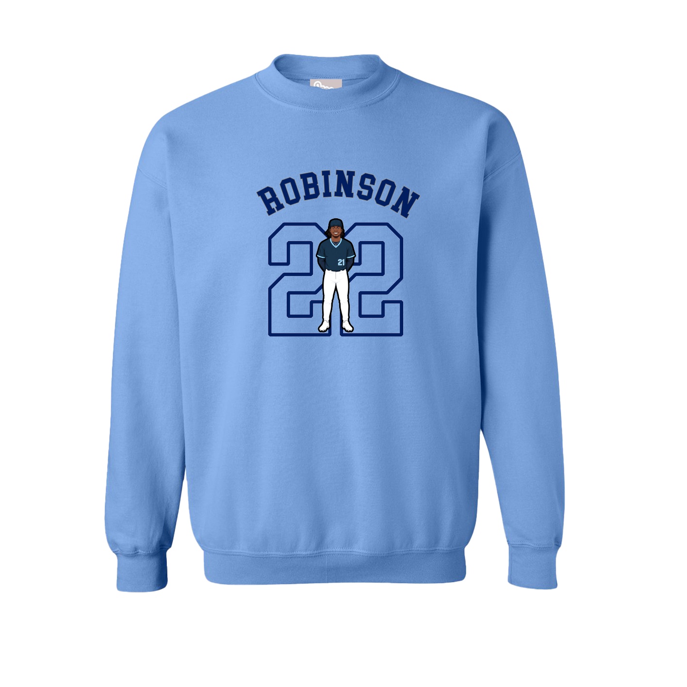 Fleece Crew — Shirsey Arch in Powder Blue