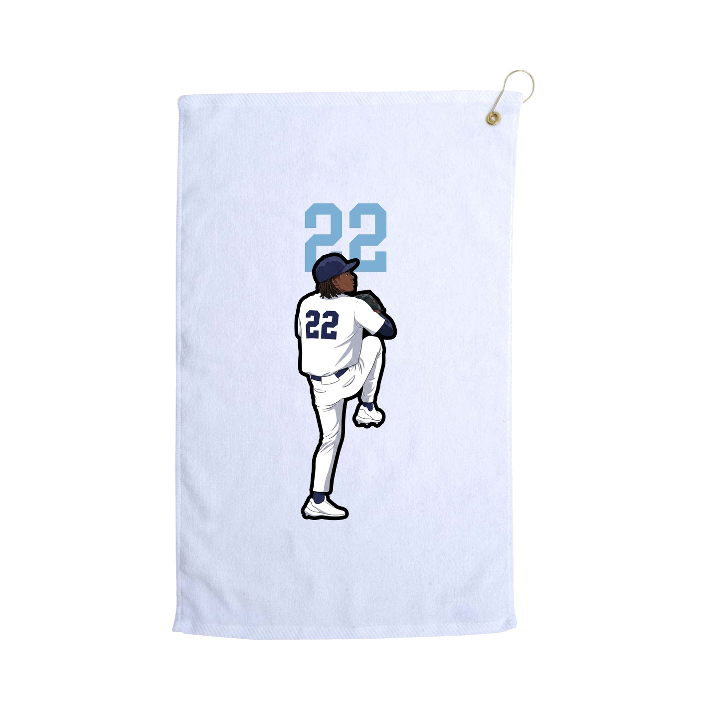 Golf Towel — Number Top in White