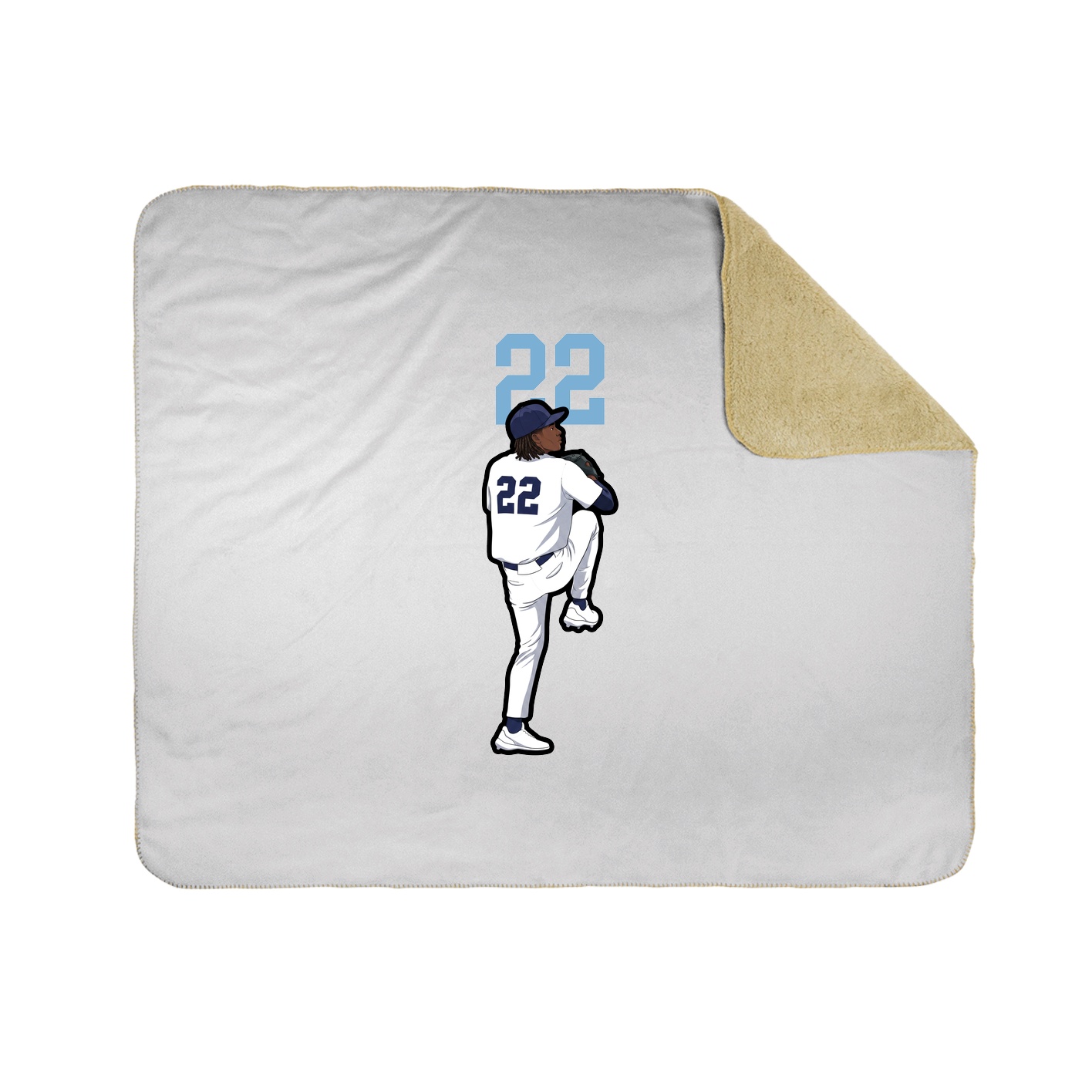 Throw Blanket — Number Top in White