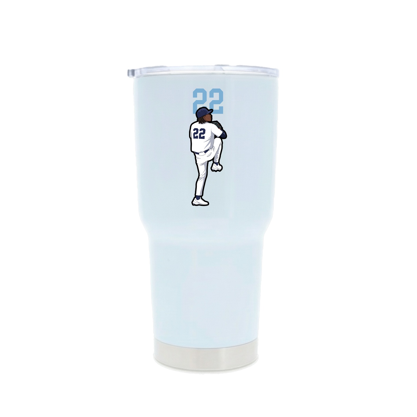 30oz Stainless Steel Tumbler — Number Top in White