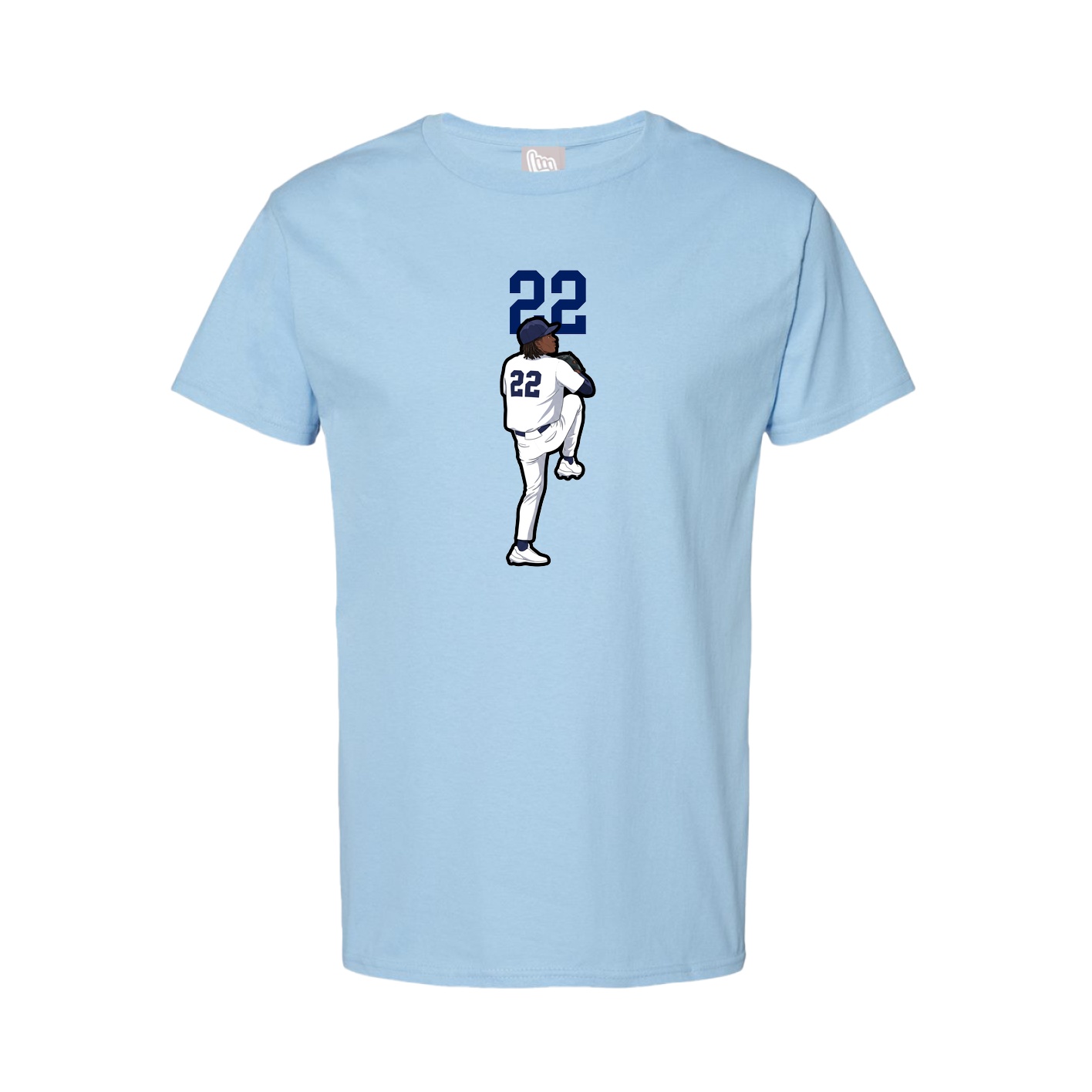 Youth Tee — Number Top in Light Blue