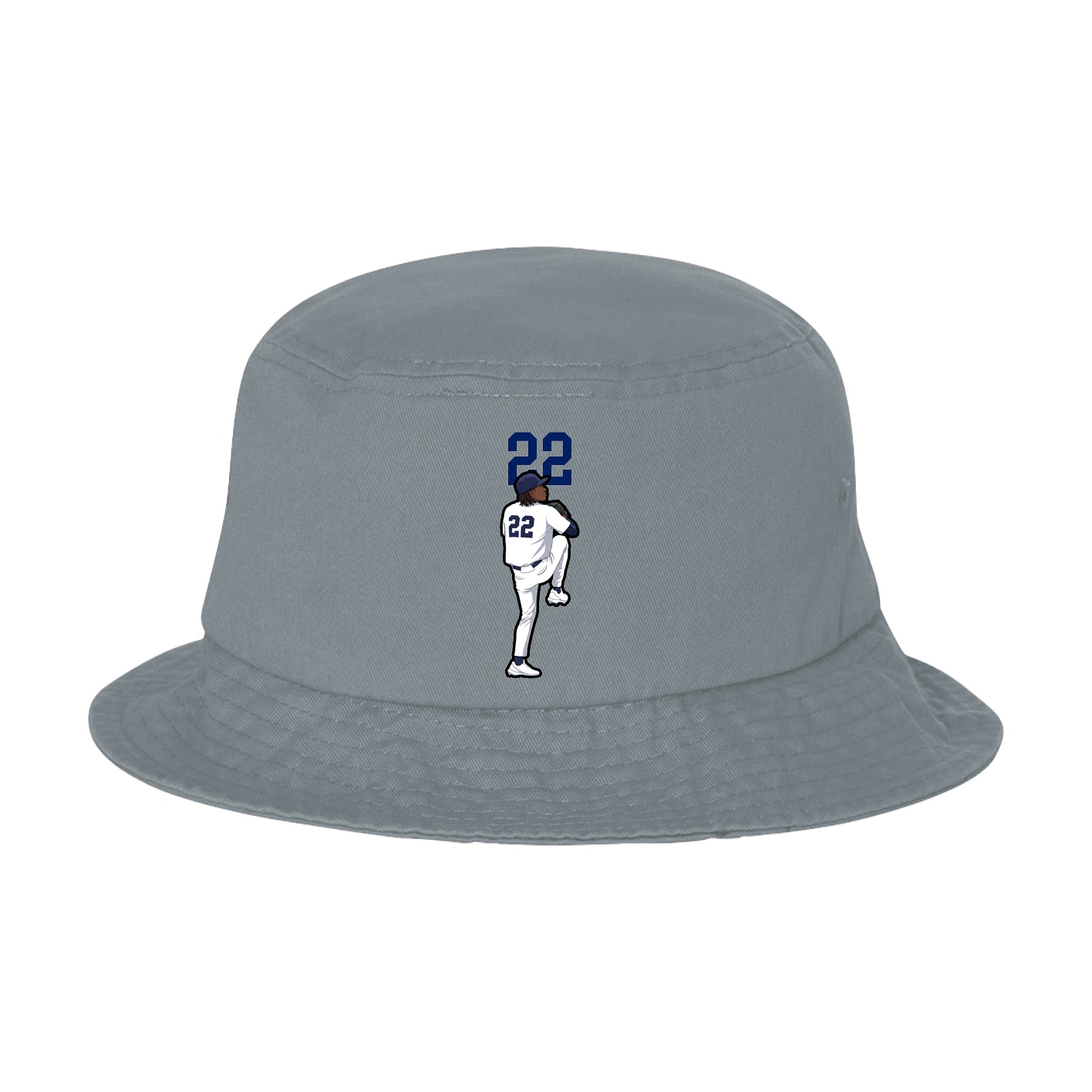 Bucket Cap — Number Top in Grey