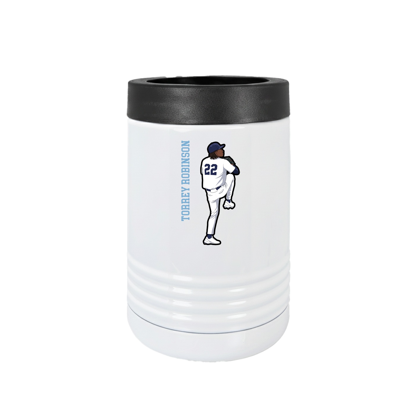 Beverage Holder — Name Vertical in White