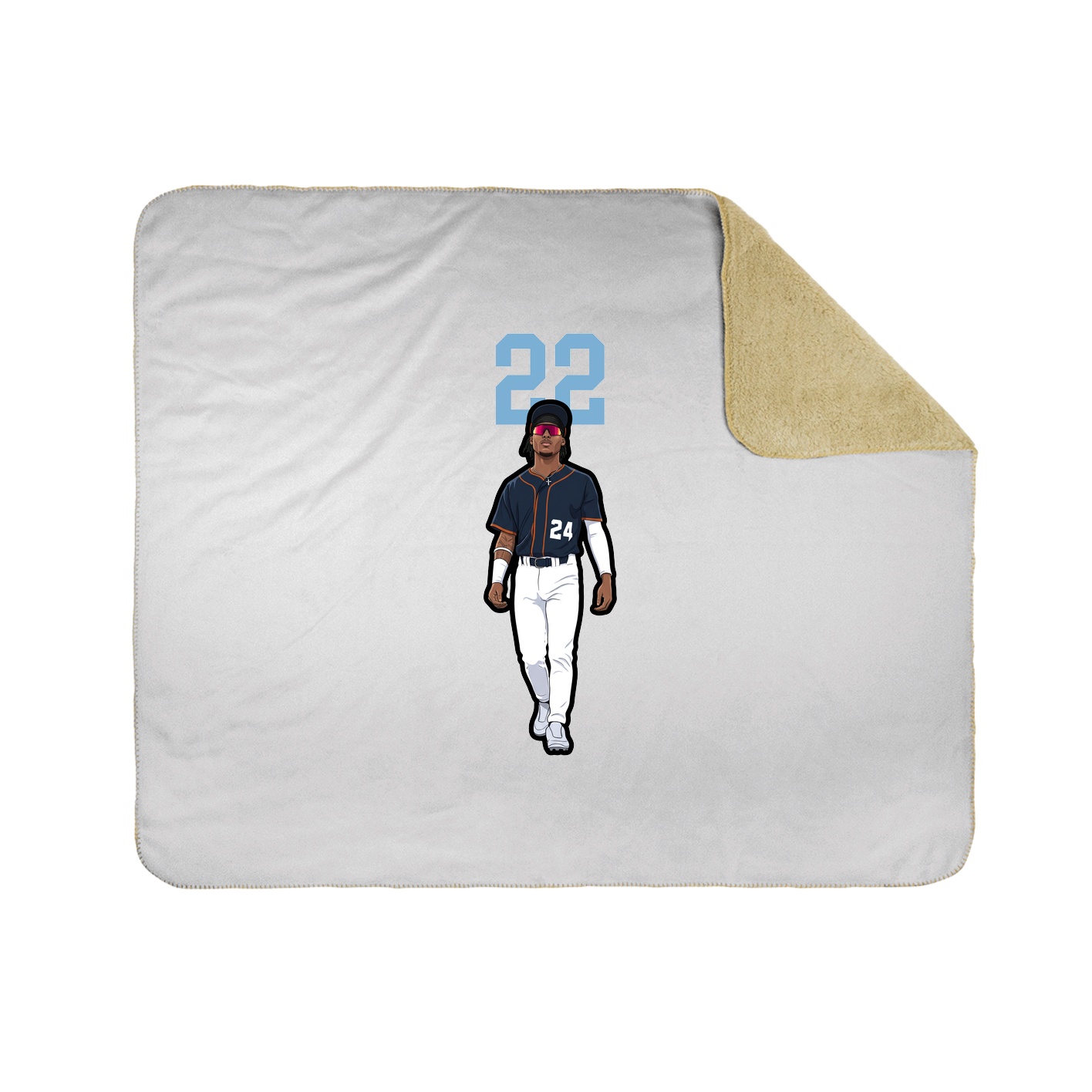 Throw Blanket — Number Top in White