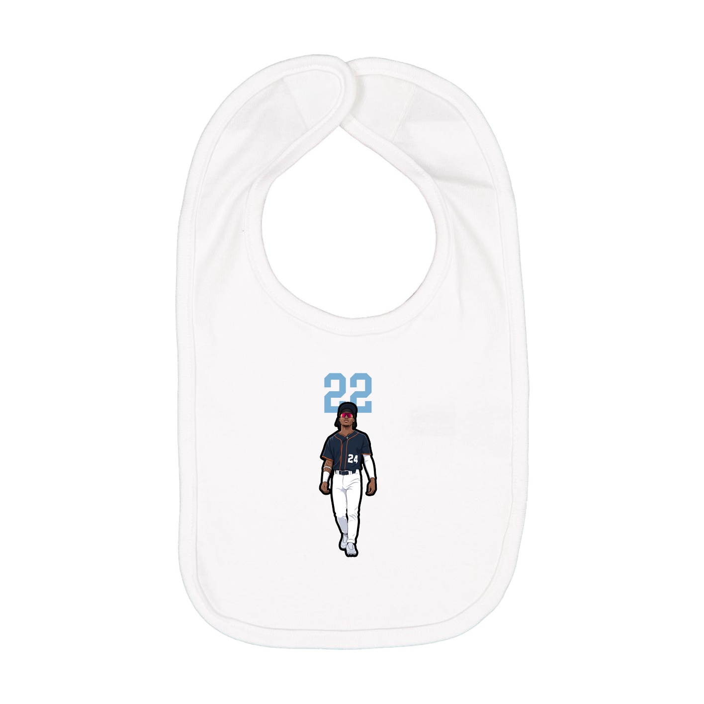 Infant Bib — Number Top in White