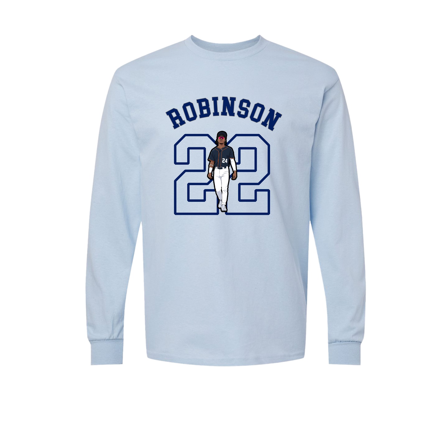 Long Sleeve Tee — Shirsey Arch in Light Blue