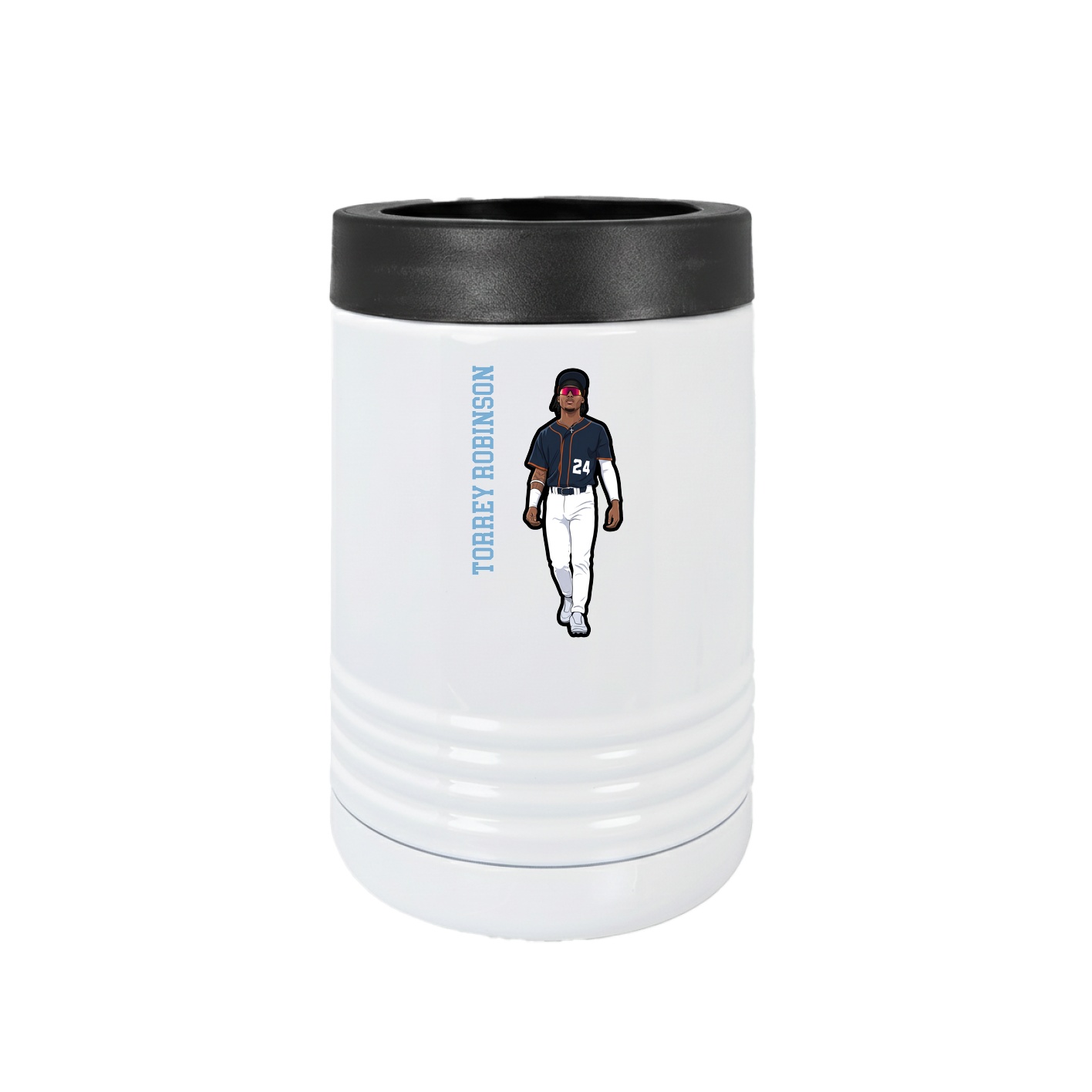 Beverage Holder — Name Vertical in White