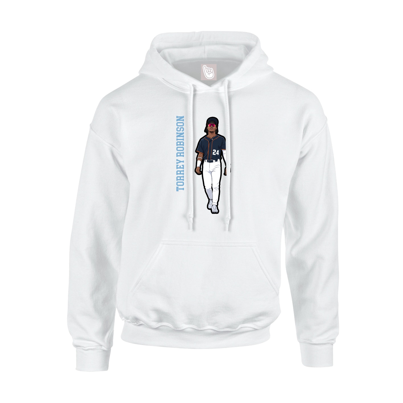 Youth Hoodie — Name Vertical in White