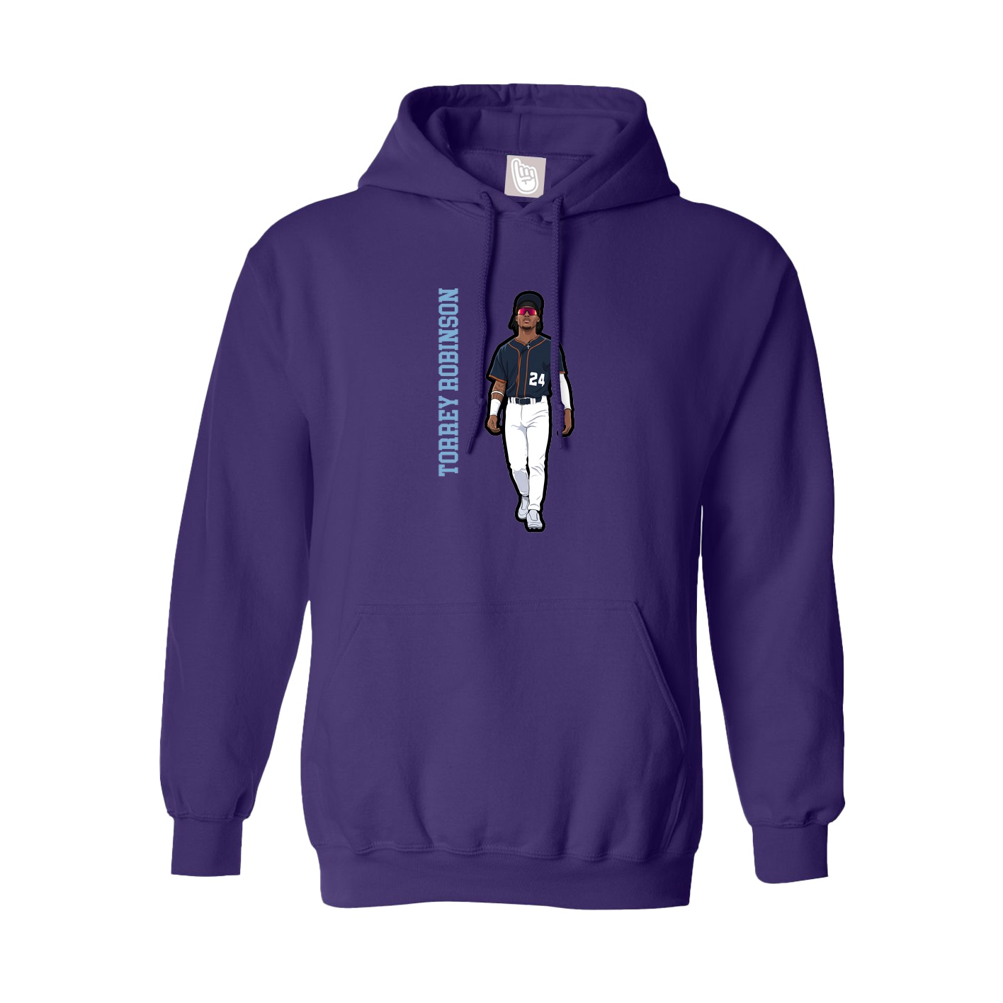 Youth Hoodie — Name Vertical in Purple