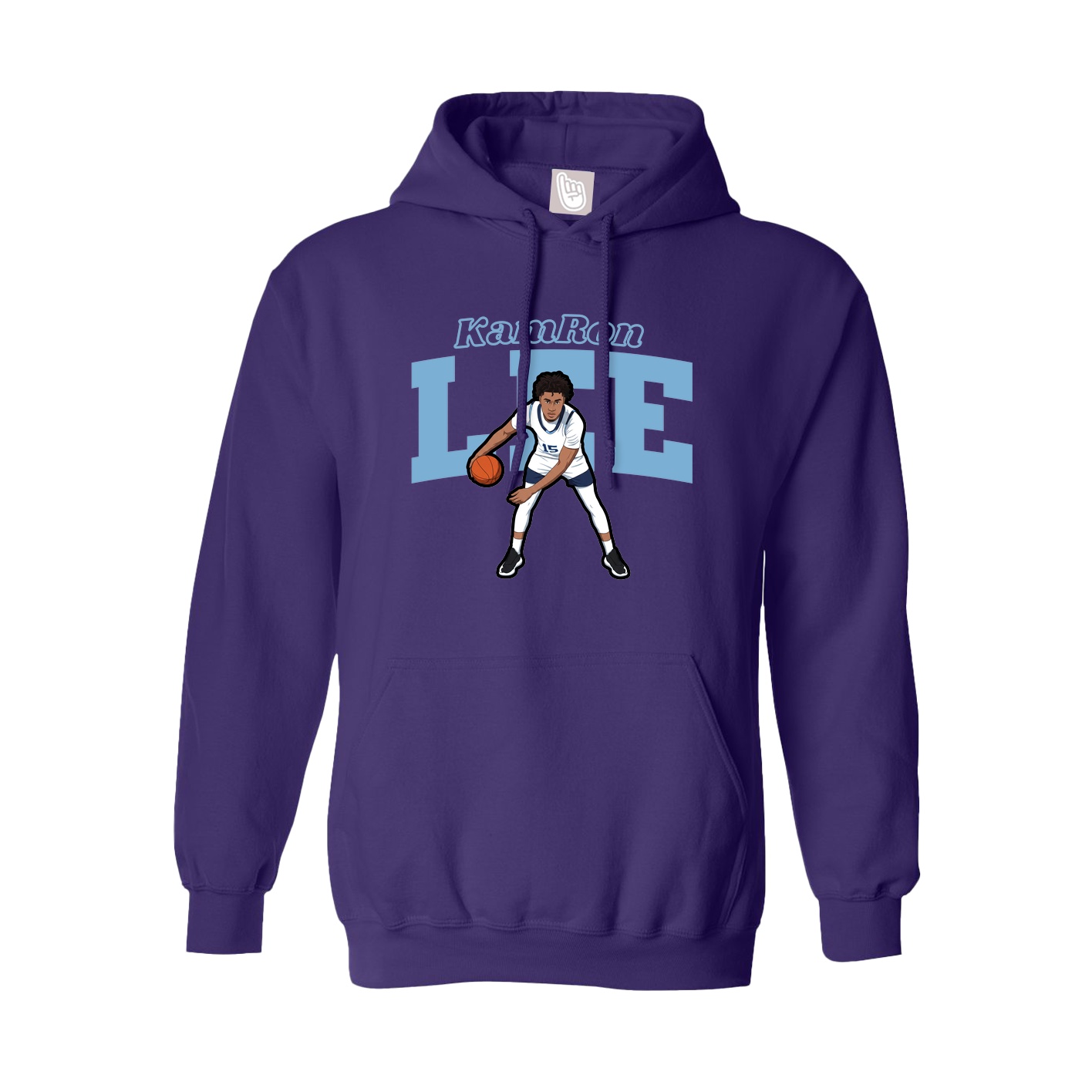 Youth Hoodie — Name Arch in Purple