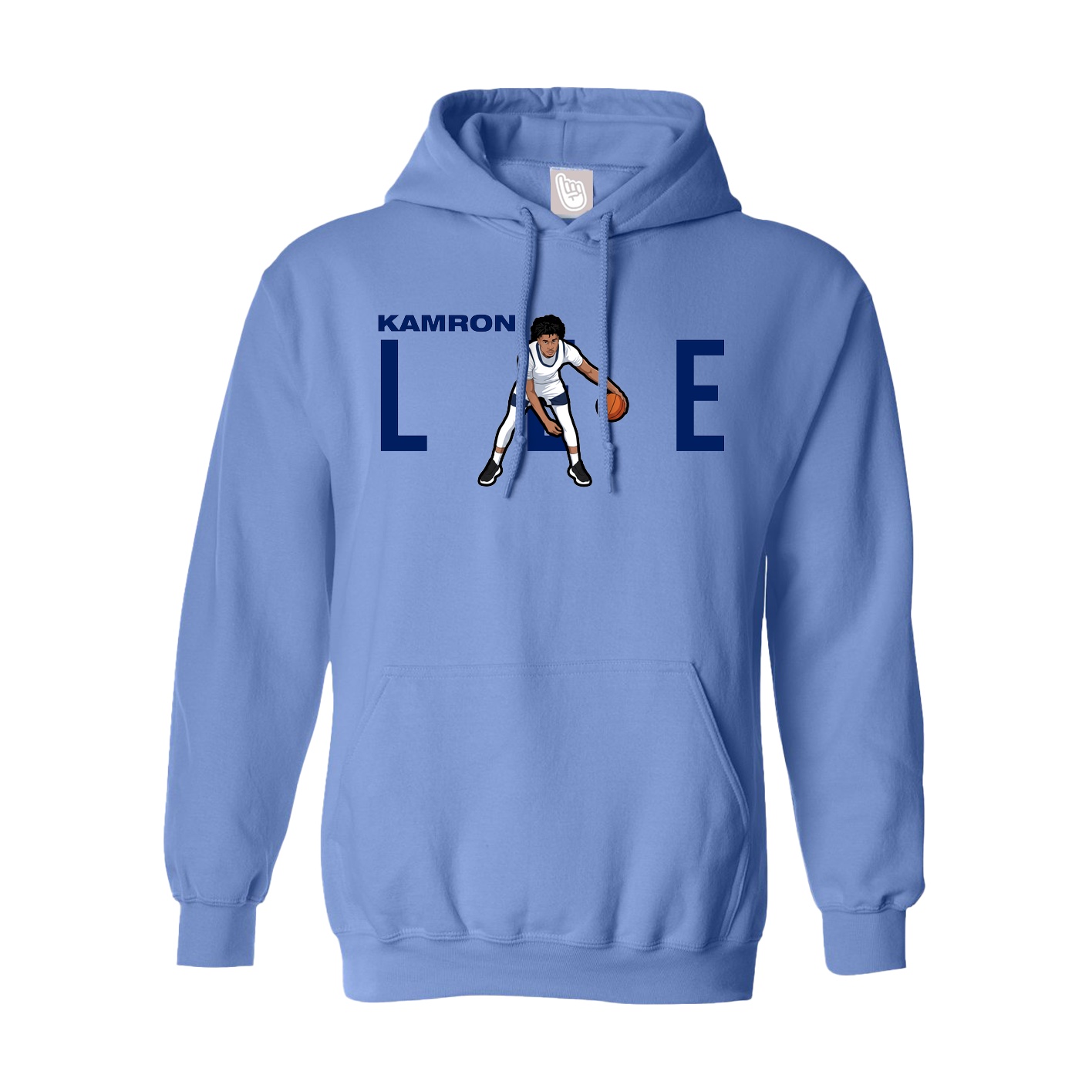 Hoodie — Player Name in Powder Blue
