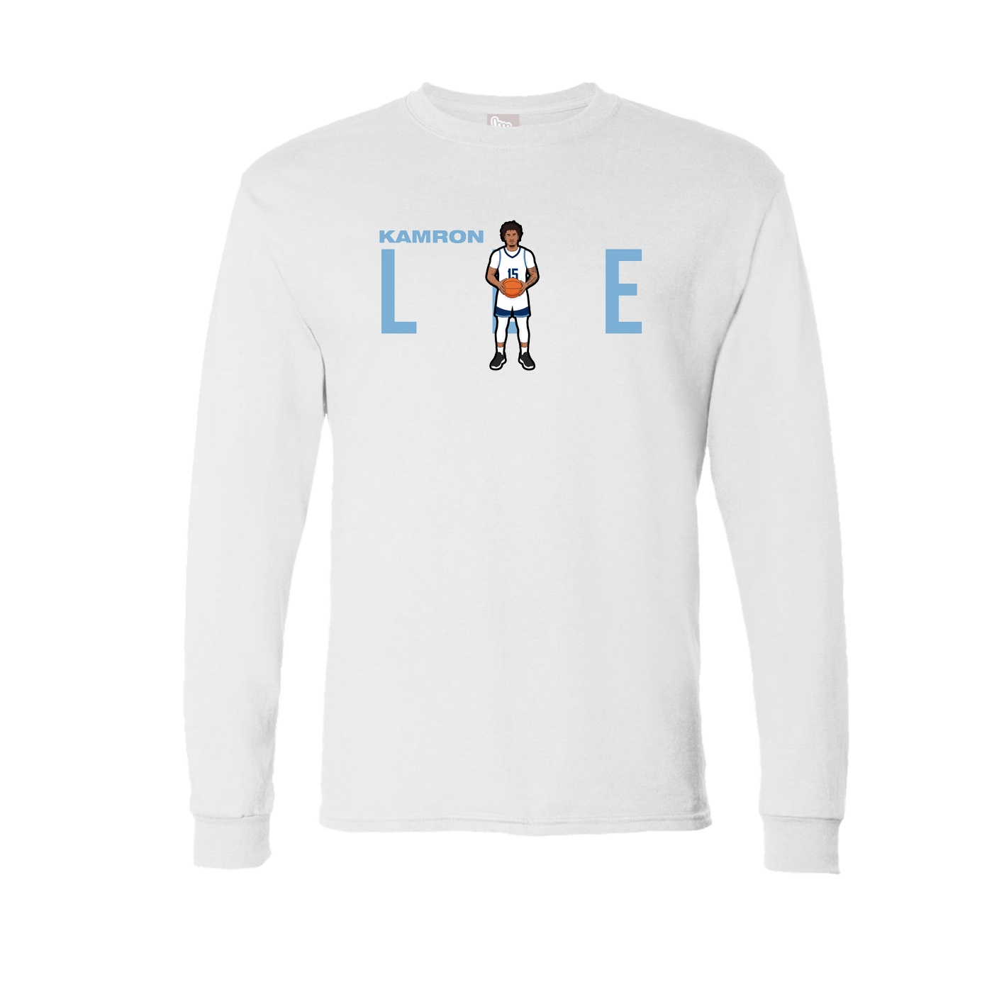 Long Sleeve Tee — Player Name in White