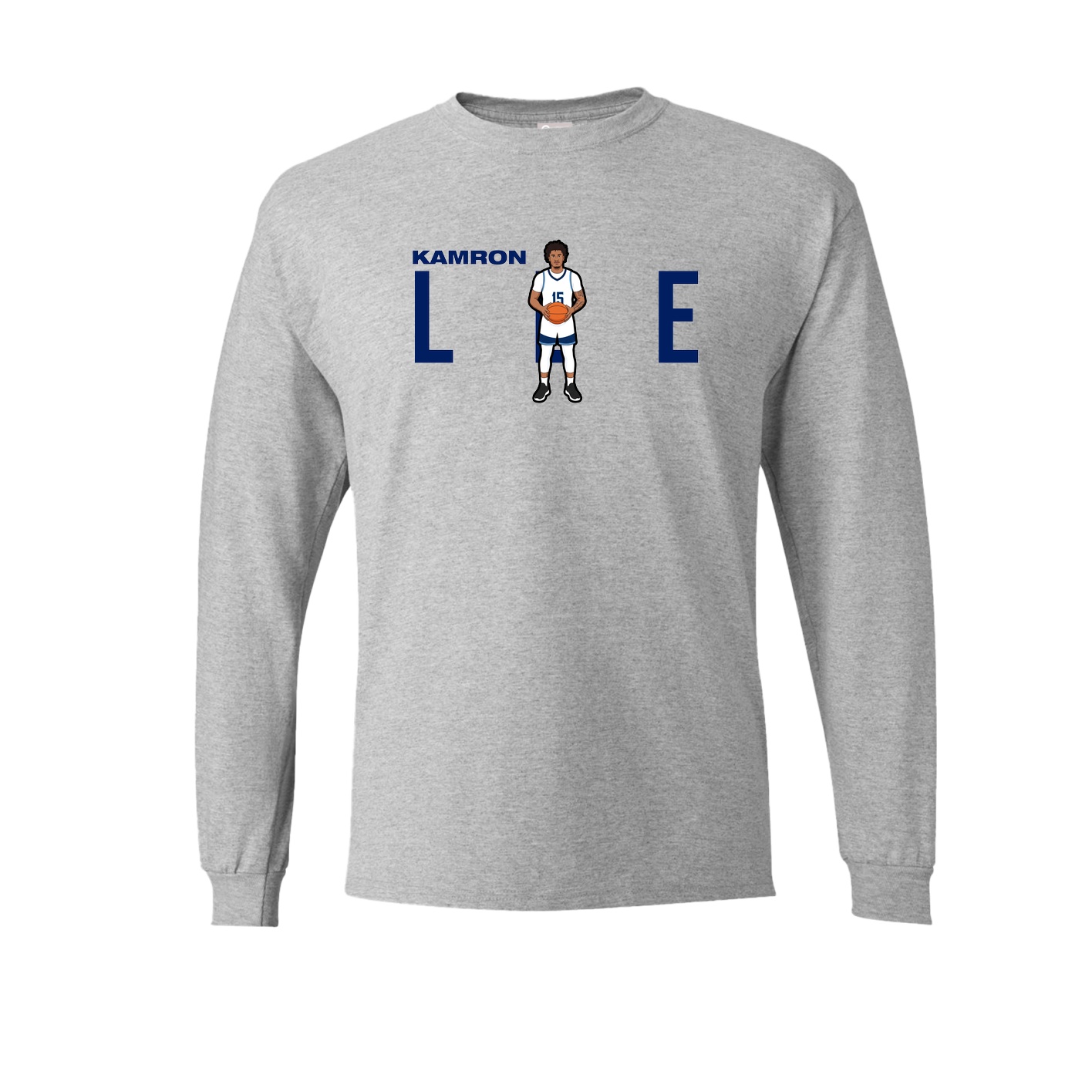 Long Sleeve Tee — Player Name in Grey