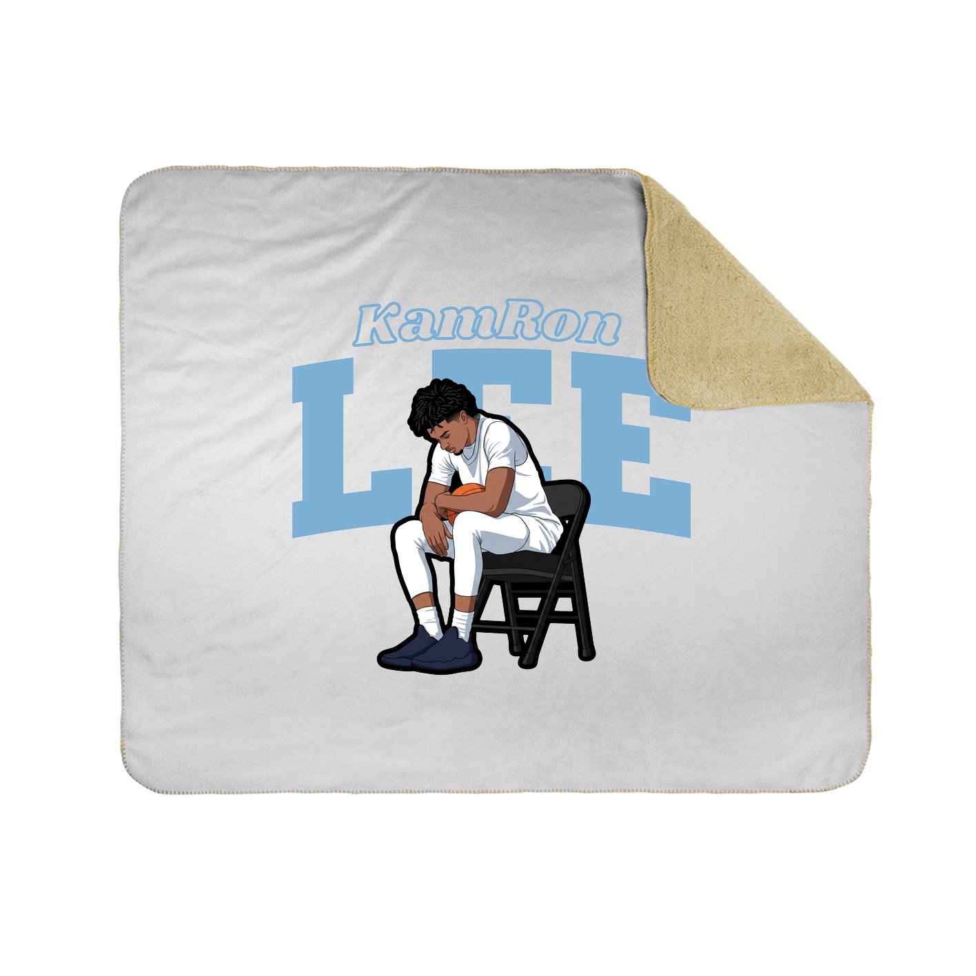 Throw Blanket — Name Arch in White