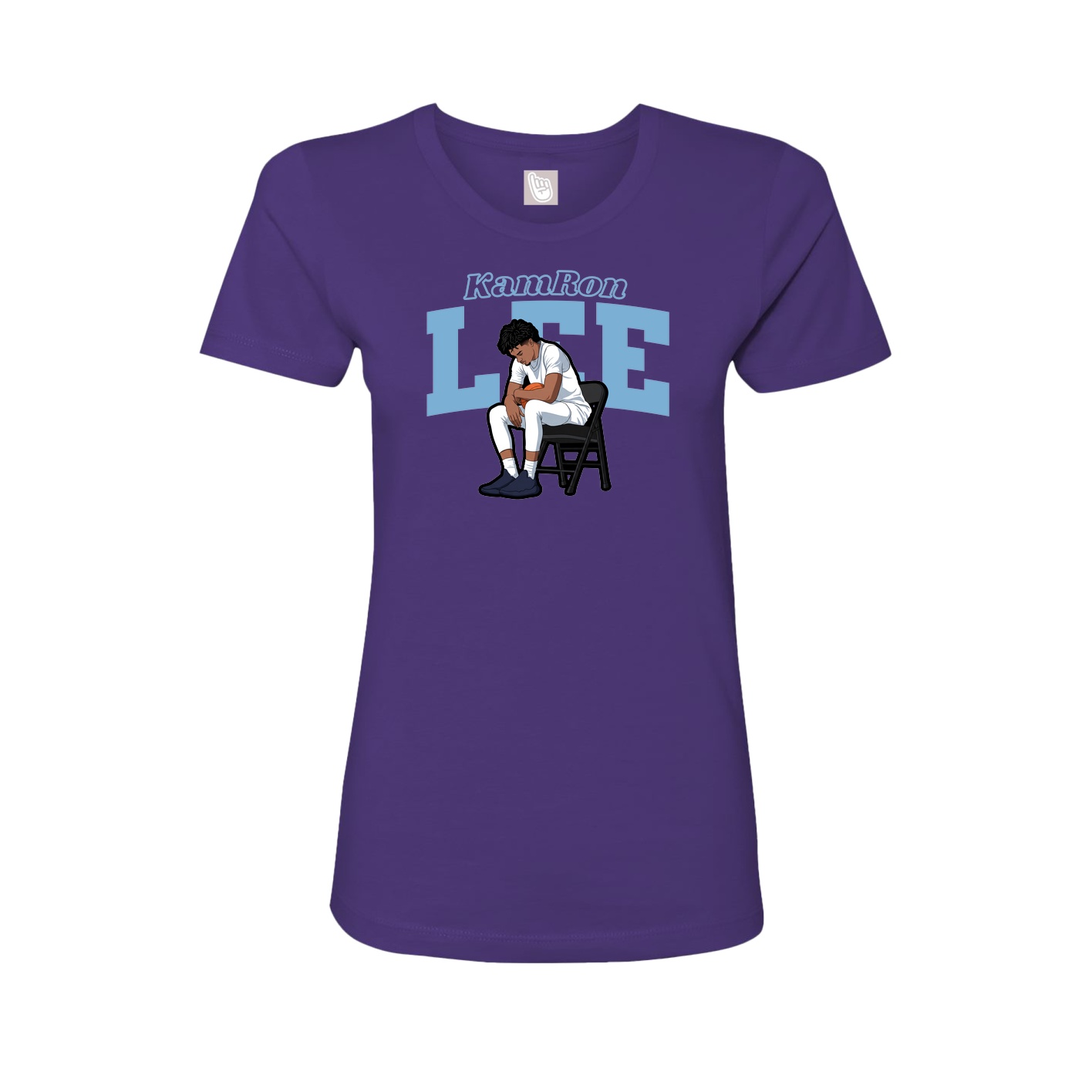 Womens Tee — Name Arch in Purple