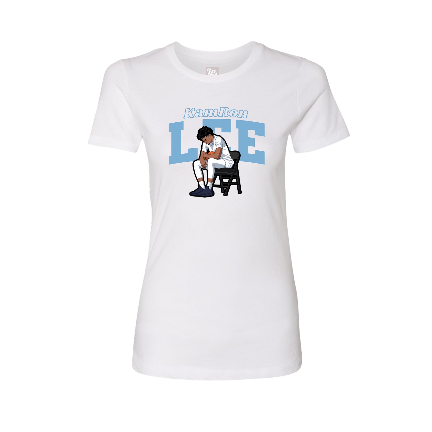 Womens Tee — Name Arch in White