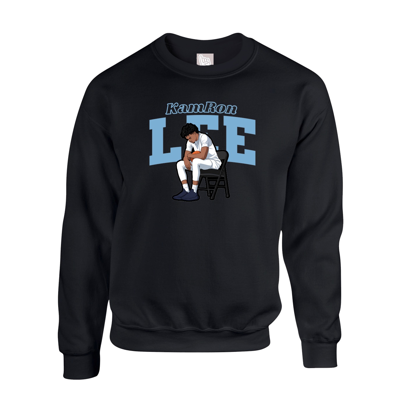 Fleece Crew — Name Arch in Black