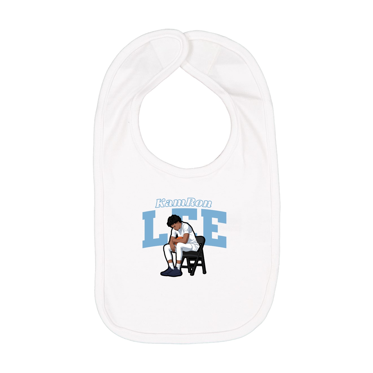 Infant Bib — Name Arch in White