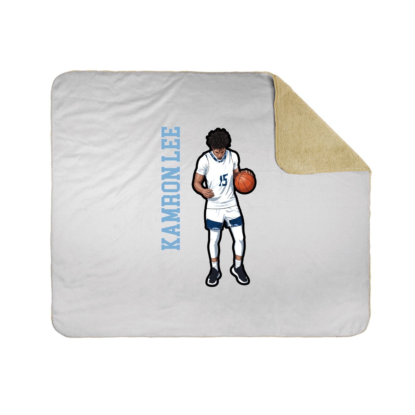 Throw Blanket — Name Vertical in White