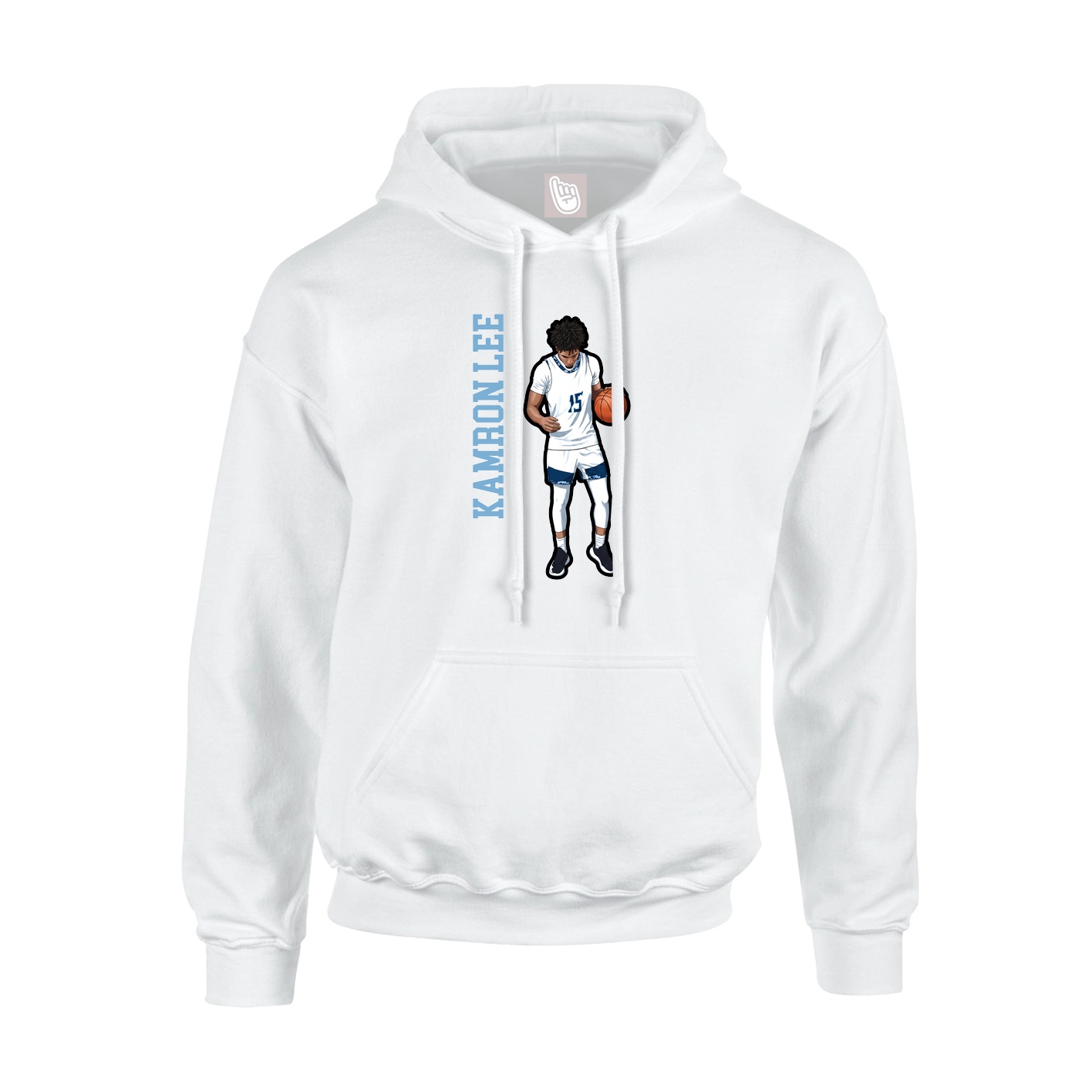 Youth Hoodie — Name Vertical in White
