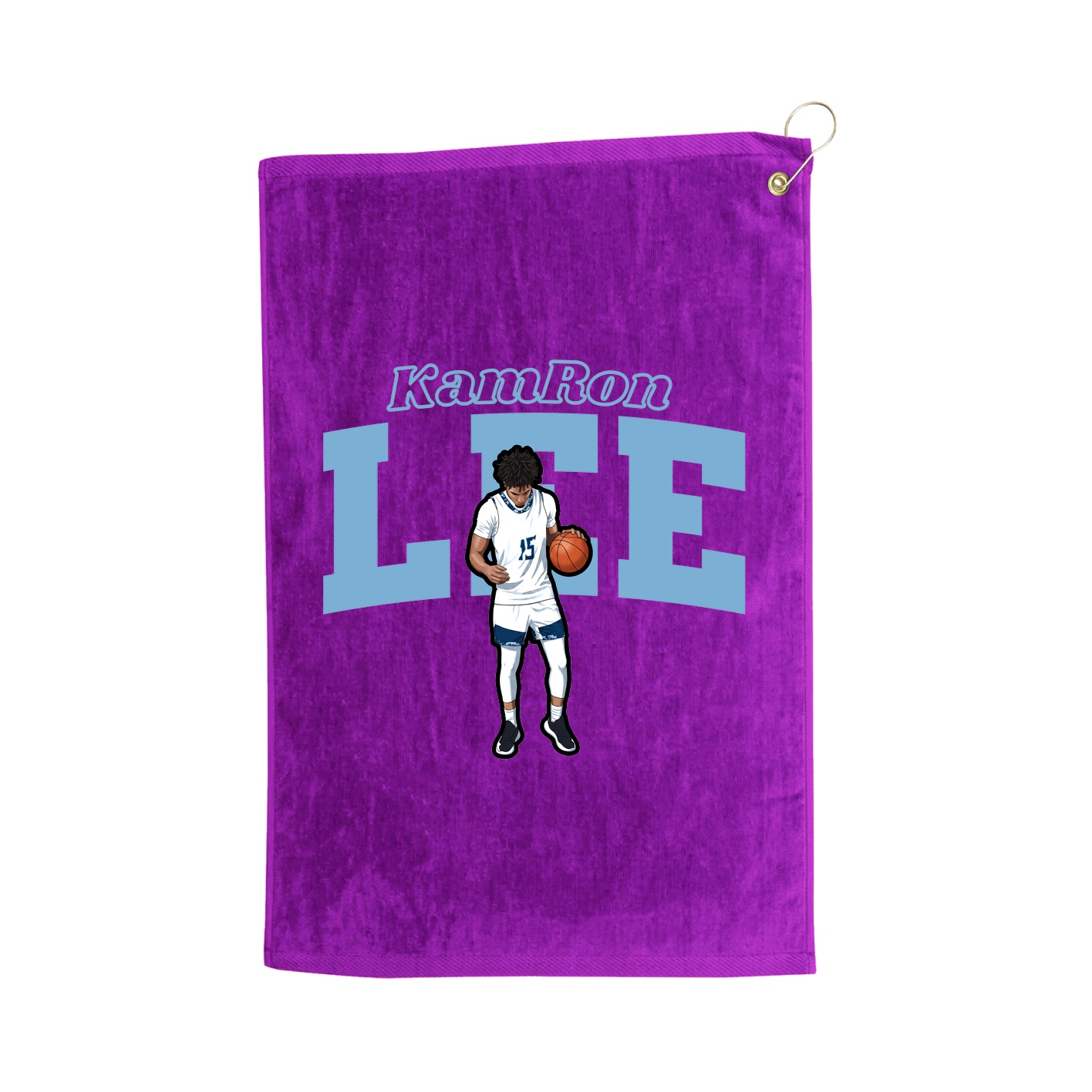 Golf Towel — Name Arch in Purple