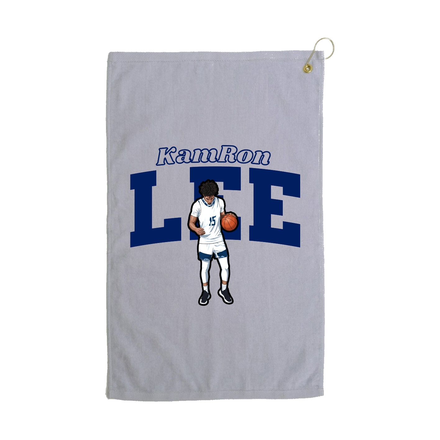 Golf Towel — Name Arch in Grey