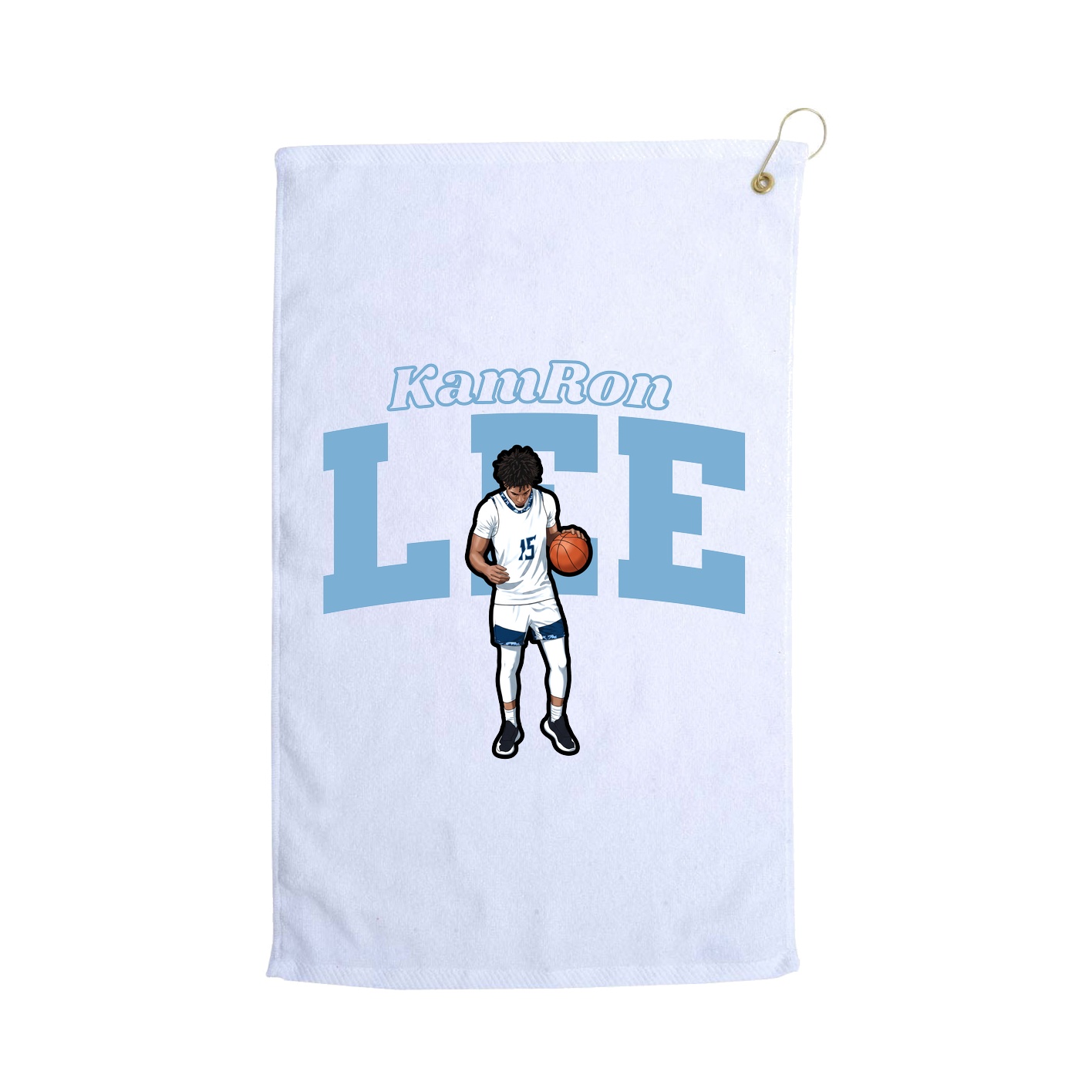 Golf Towel — Name Arch in White