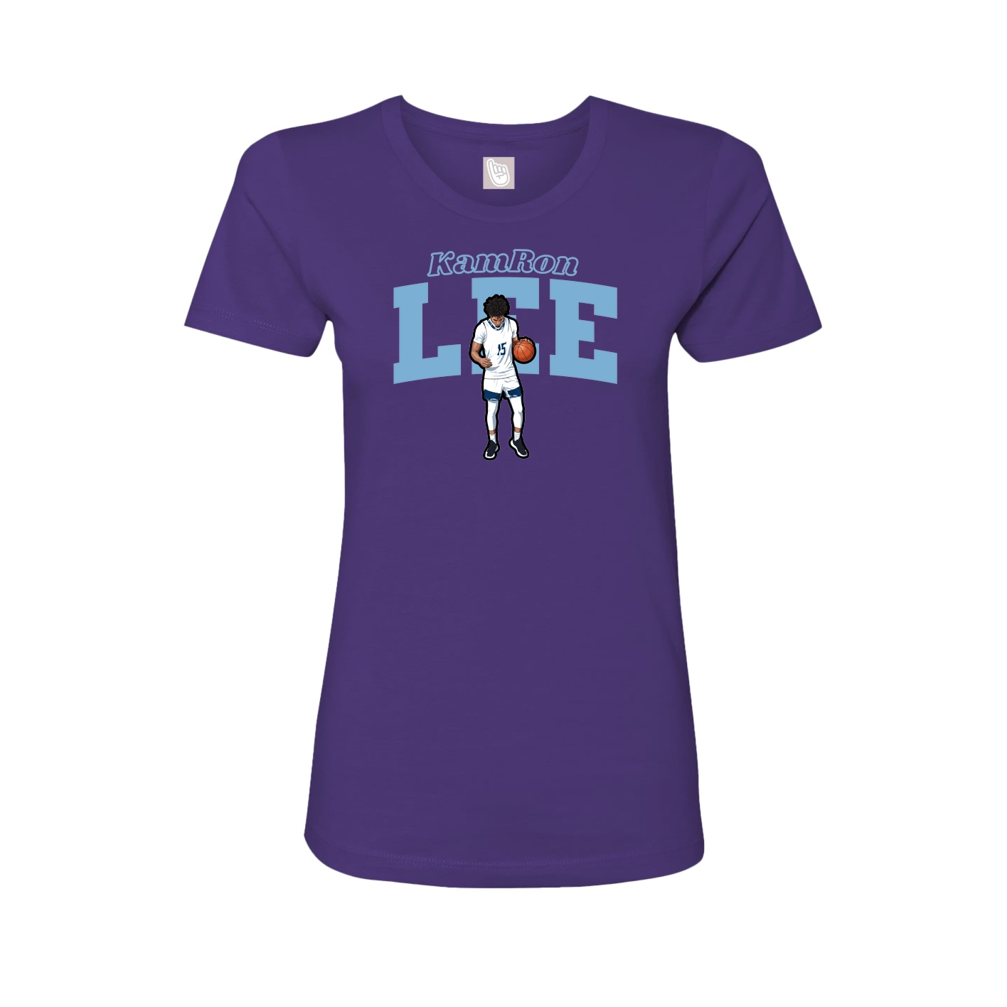 Womens Tee — Name Arch in Purple