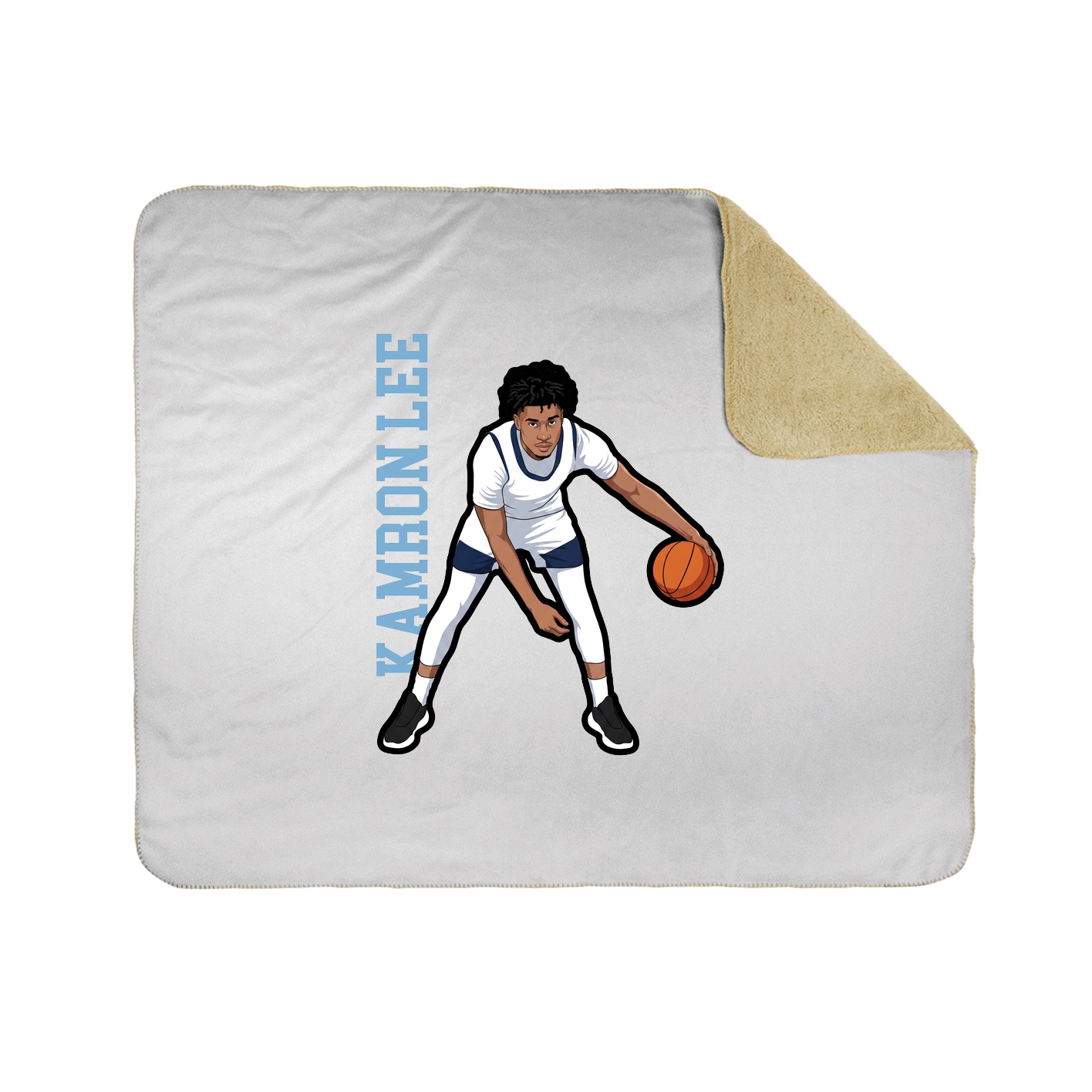 Throw Blanket — Name Vertical in White
