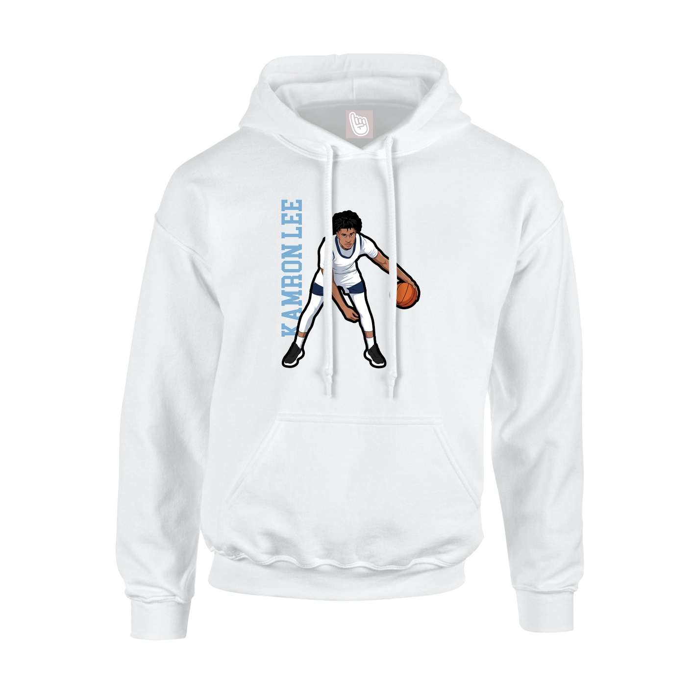 Youth Hoodie — Name Vertical in White