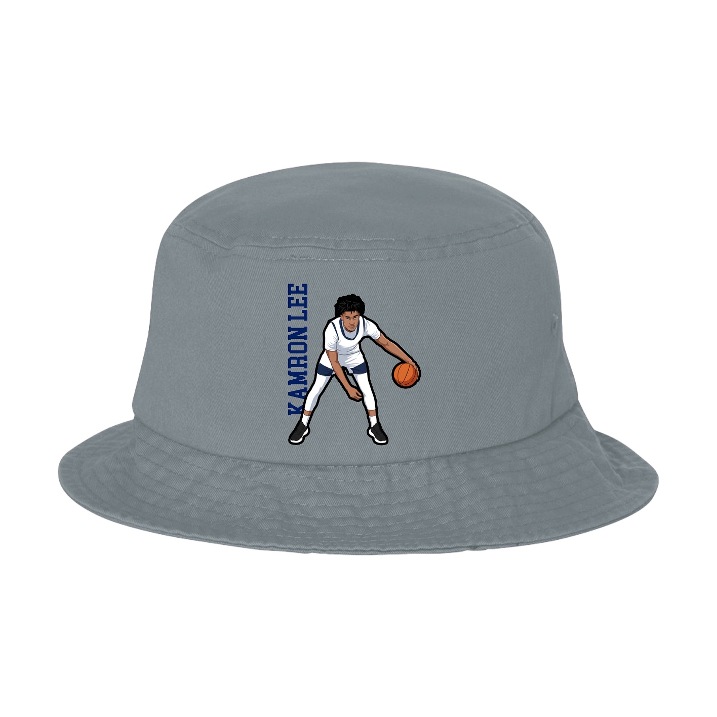 Bucket Cap — Name Vertical in Grey