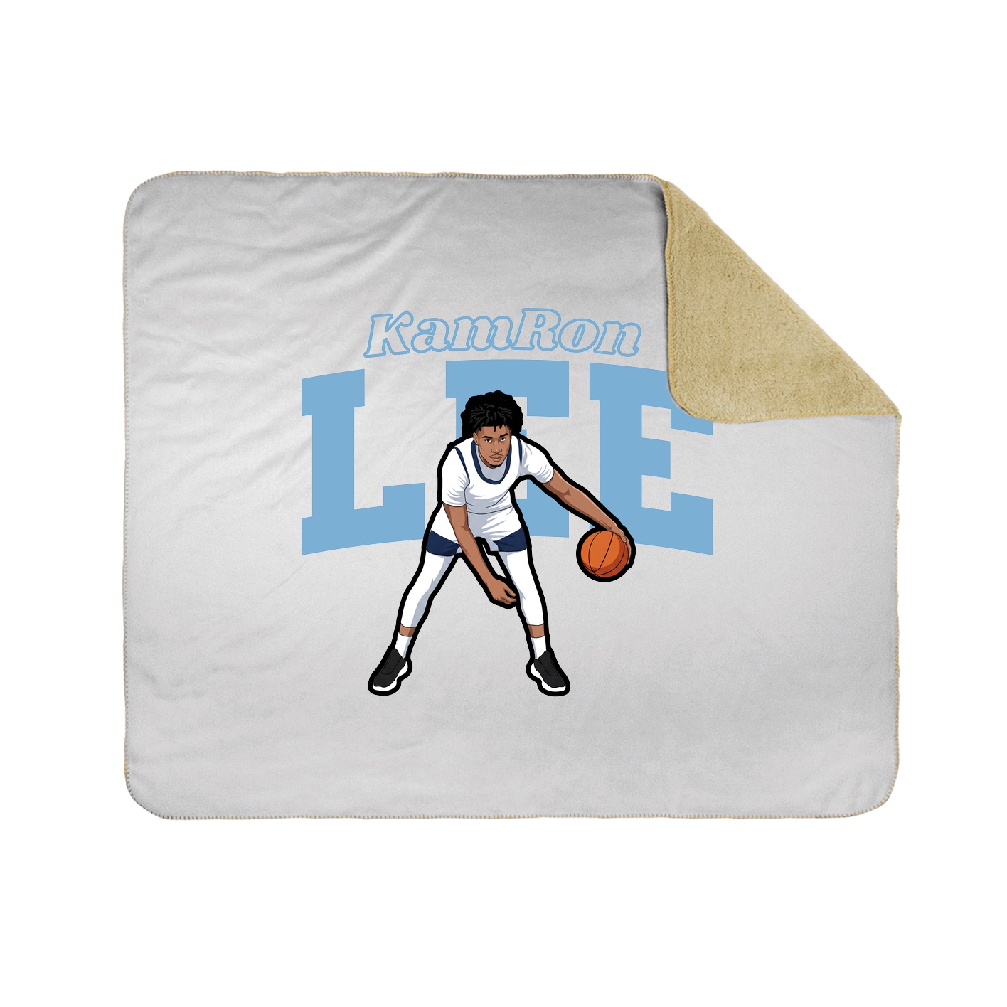 Throw Blanket — Name Arch in White