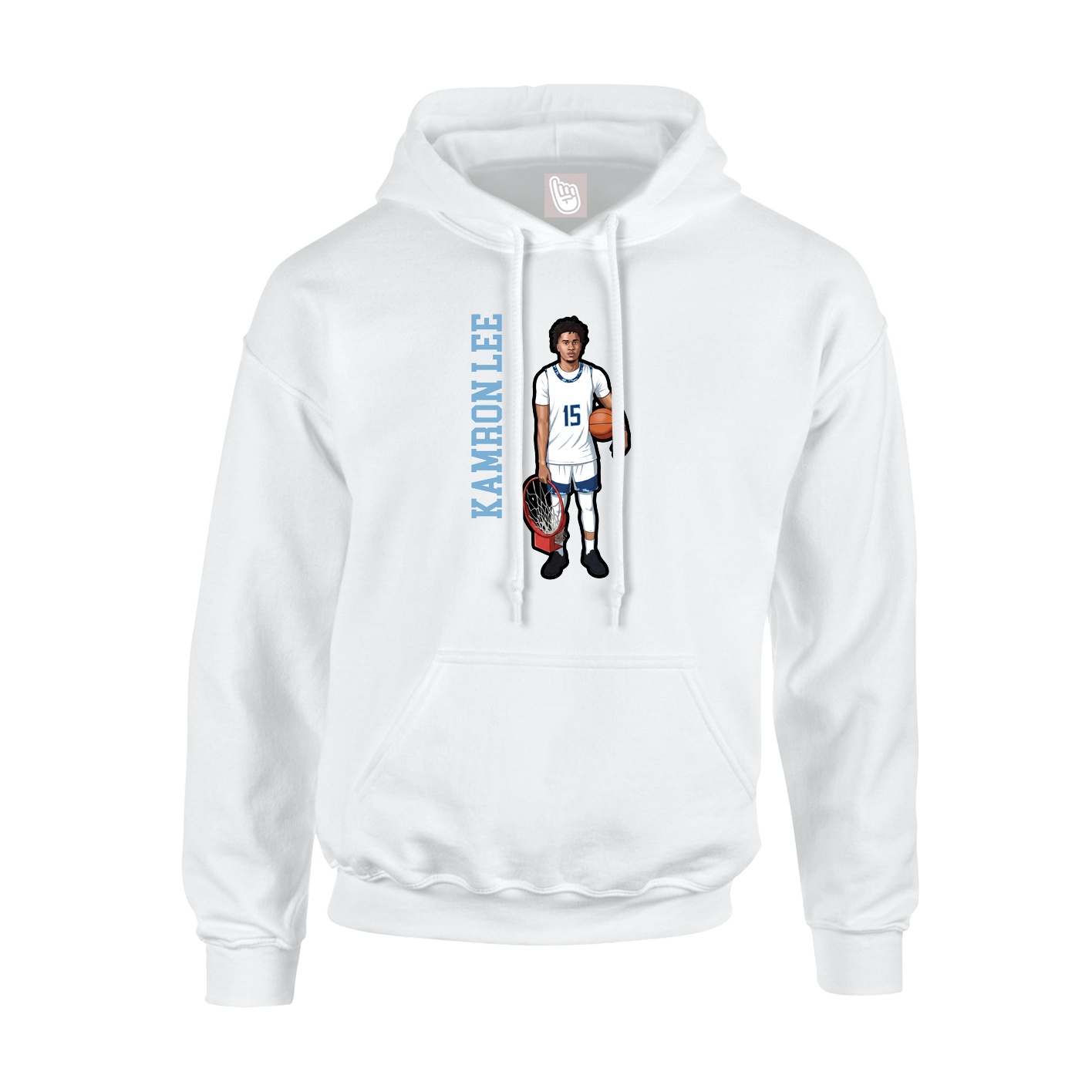 Youth Hoodie — Name Vertical in White