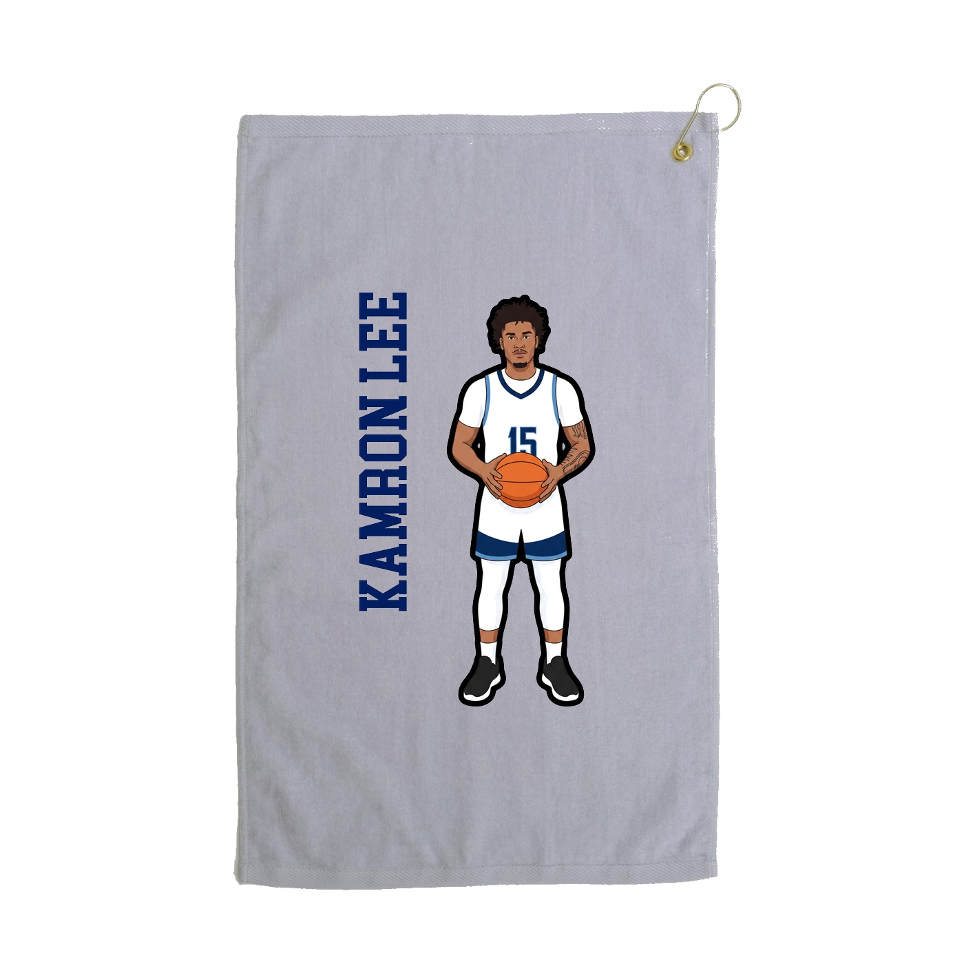 Golf Towel — Name Vertical in Grey