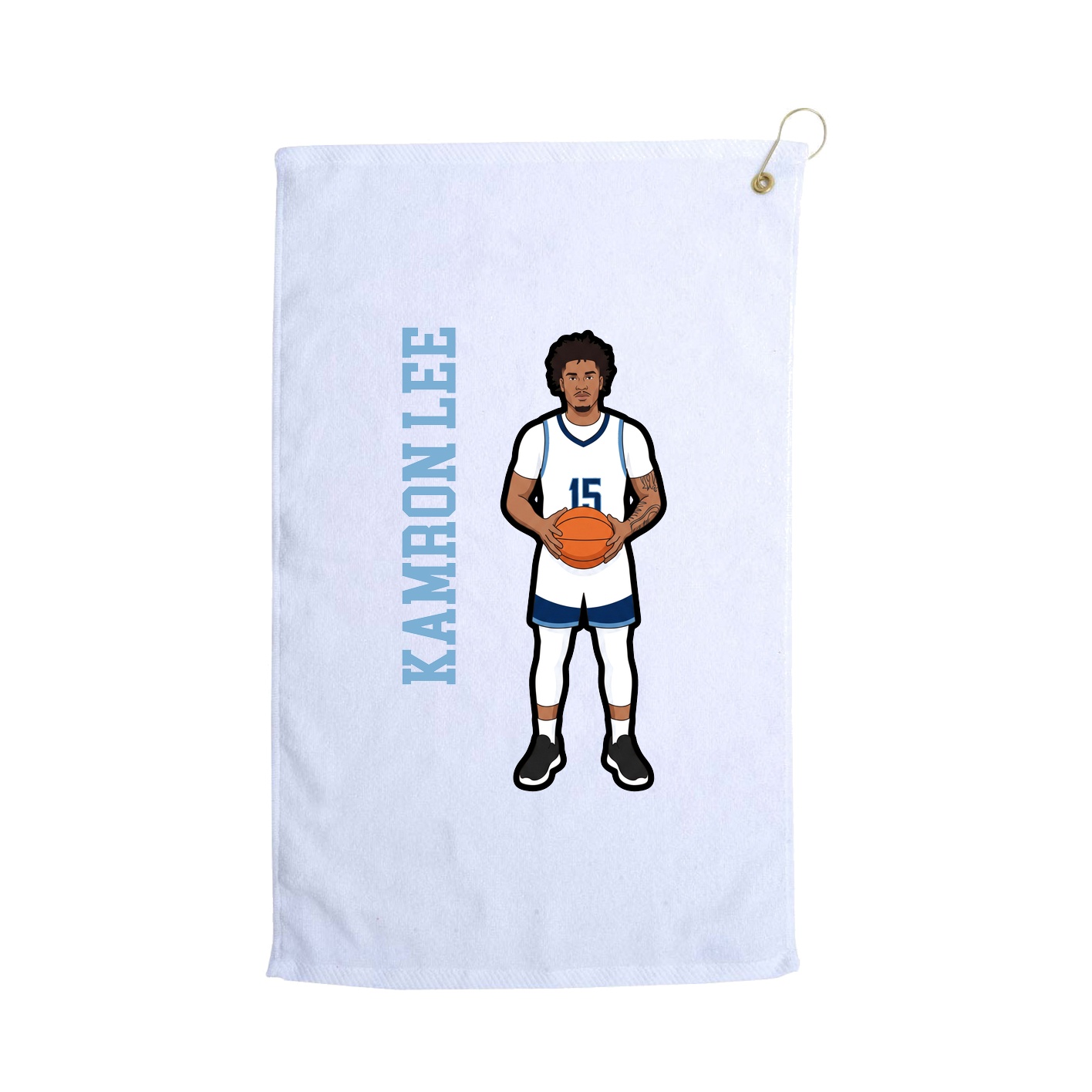 Golf Towel — Name Vertical in White