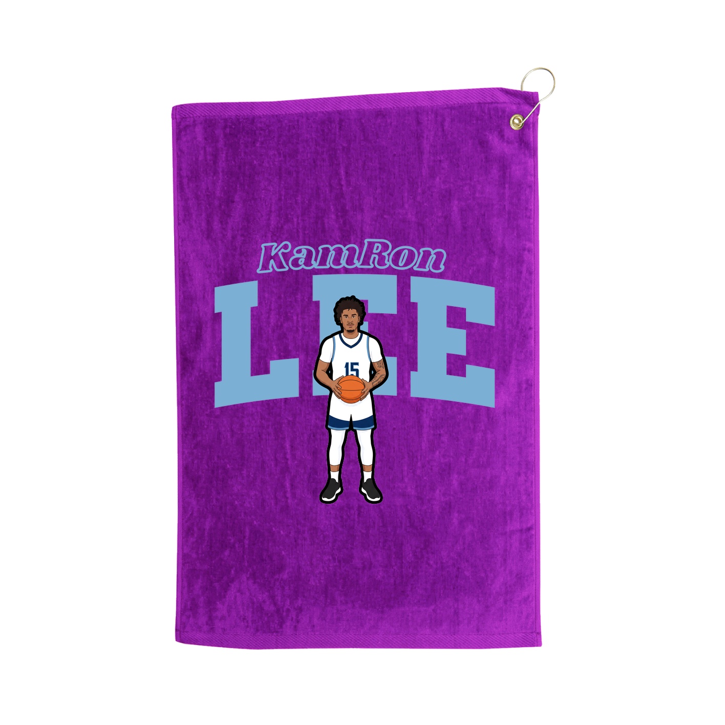 Golf Towel — Name Arch in Purple