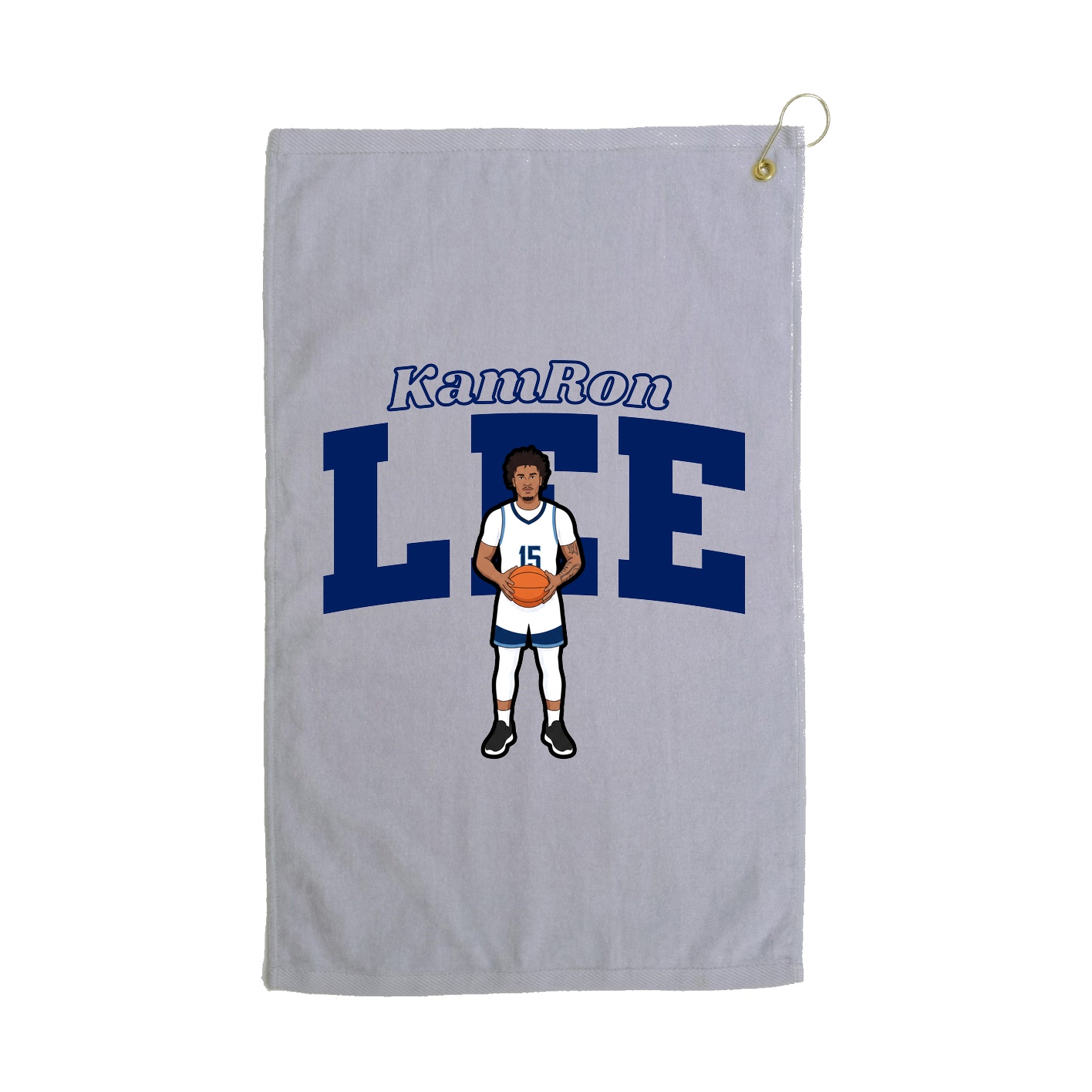 Golf Towel — Name Arch in Grey