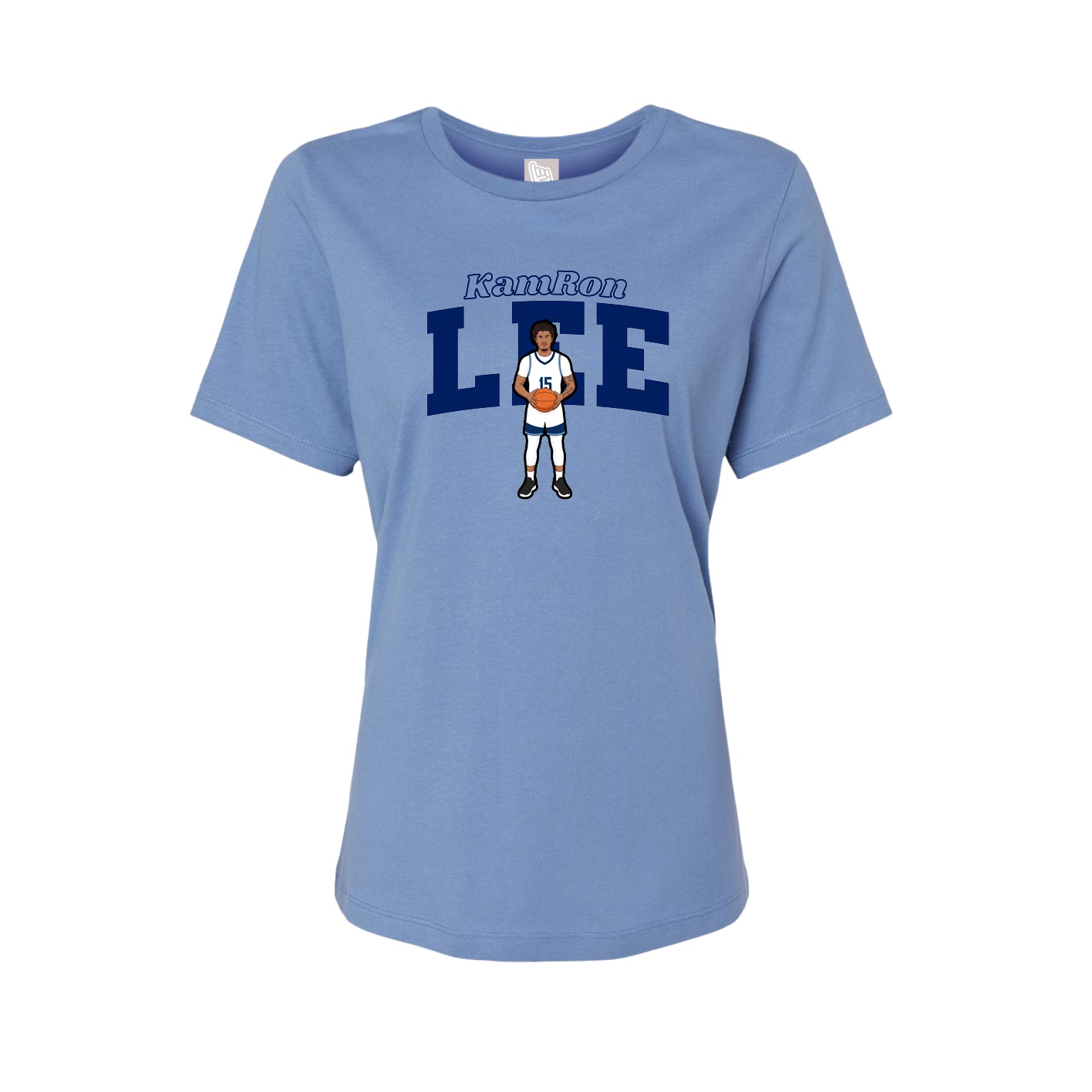 Womens Tee — Name Arch in Powder Blue