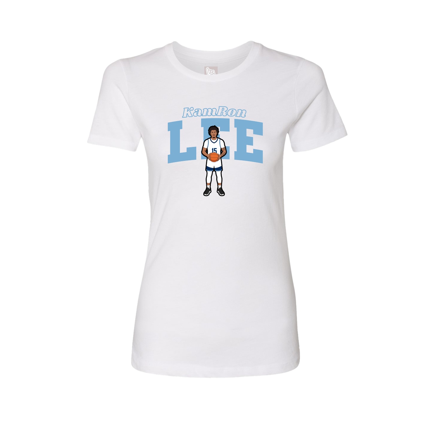 Womens Tee — Name Arch in White