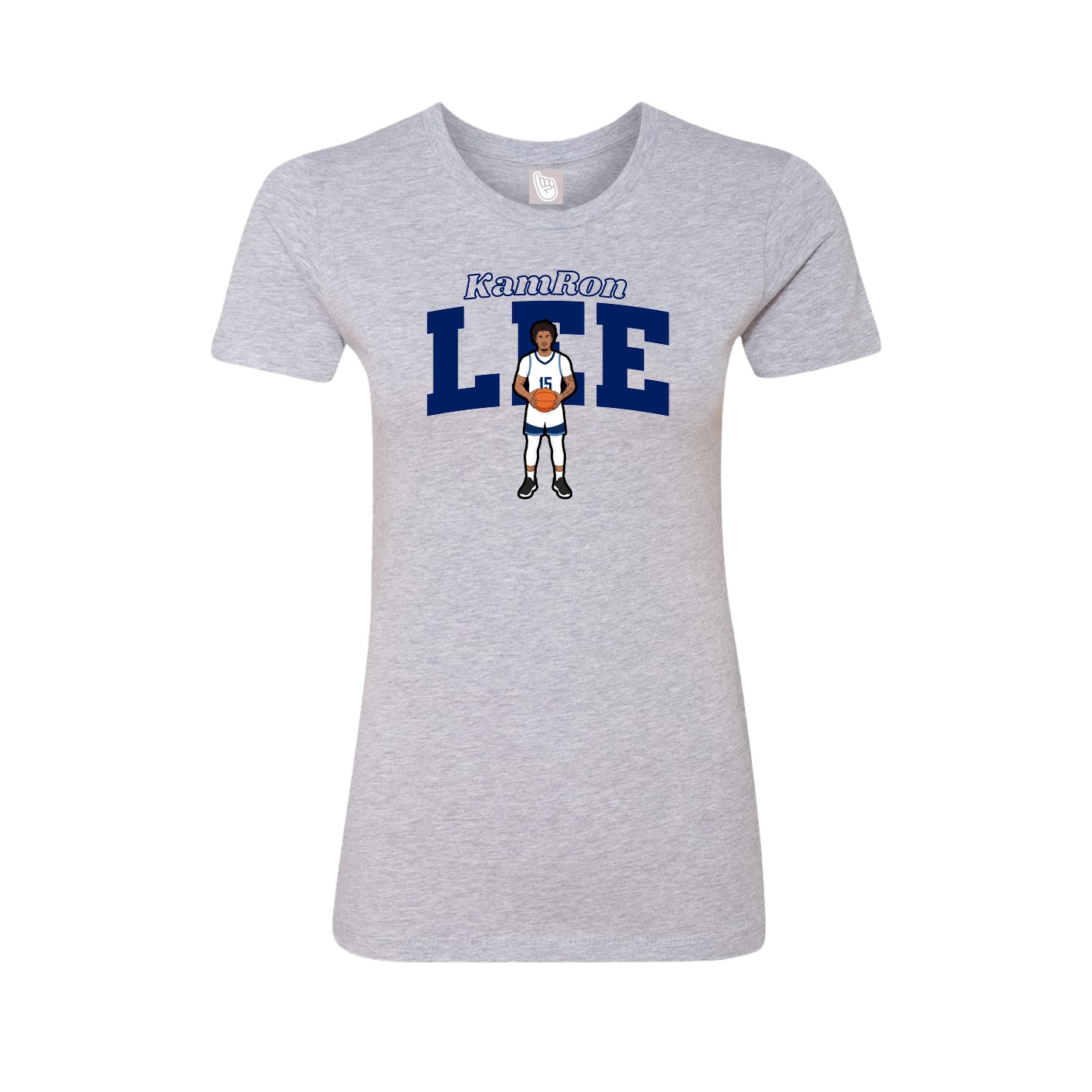 Womens Tee — Name Arch in Grey