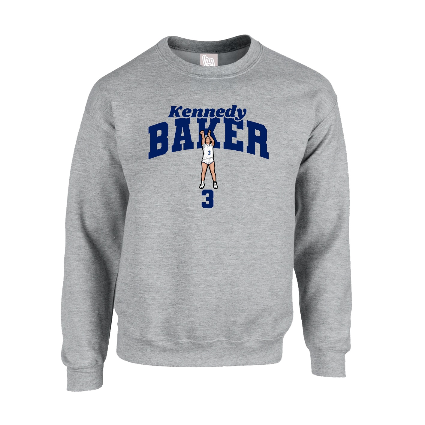 Fleece Crew — Signature Arch in Grey