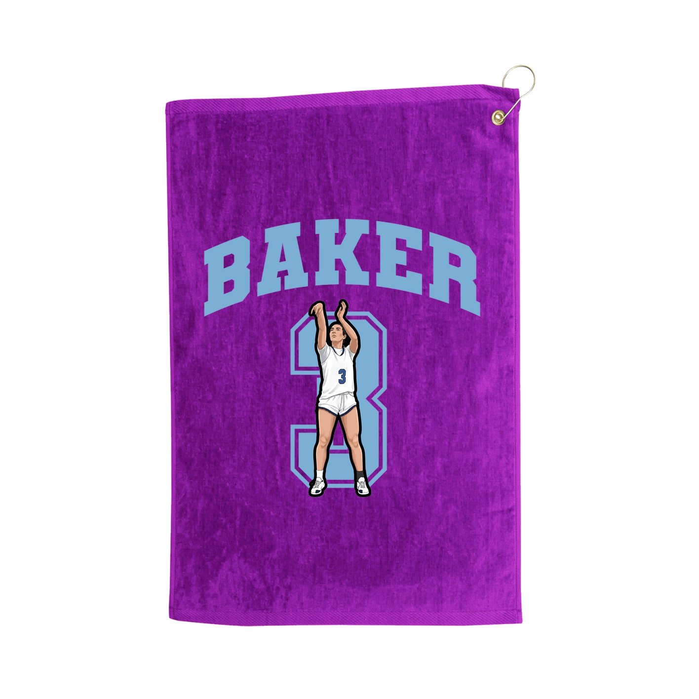 Golf Towel — Number in Purple